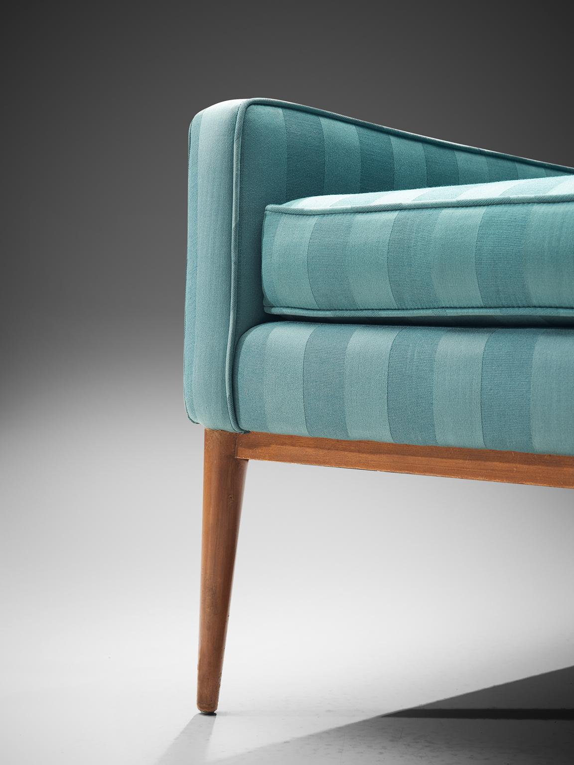 Paul McCobb Walnut Lounge Chairs in Original Fabric  In Good Condition In Waalwijk, NL