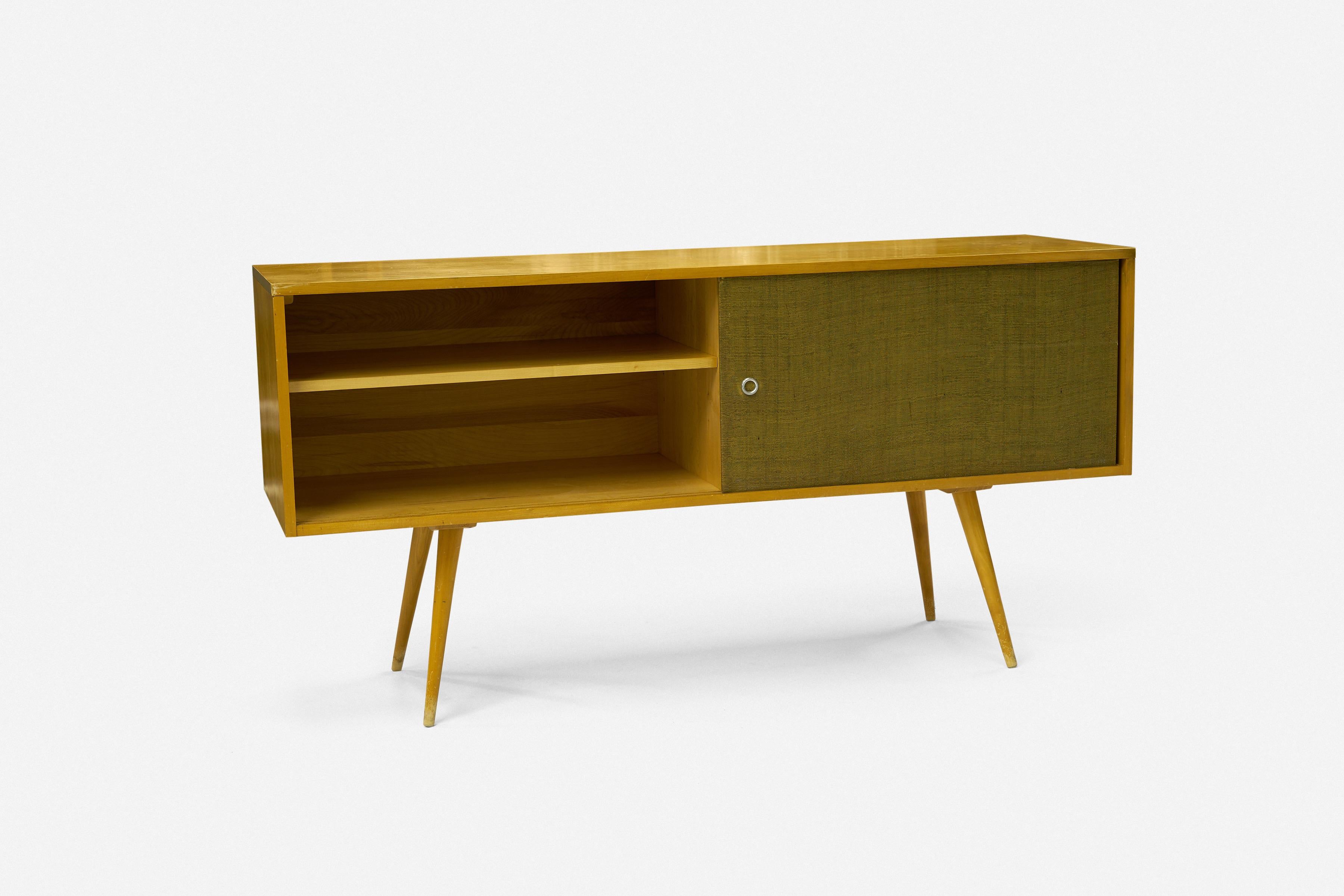 Mid-20th Century Paul McCobb Winchedon Planner Group Grasscloth Credenza For Sale