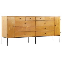 Paul McCobb Winchendon MCM Lowboy Dresser with Iron Legs - T Pulls