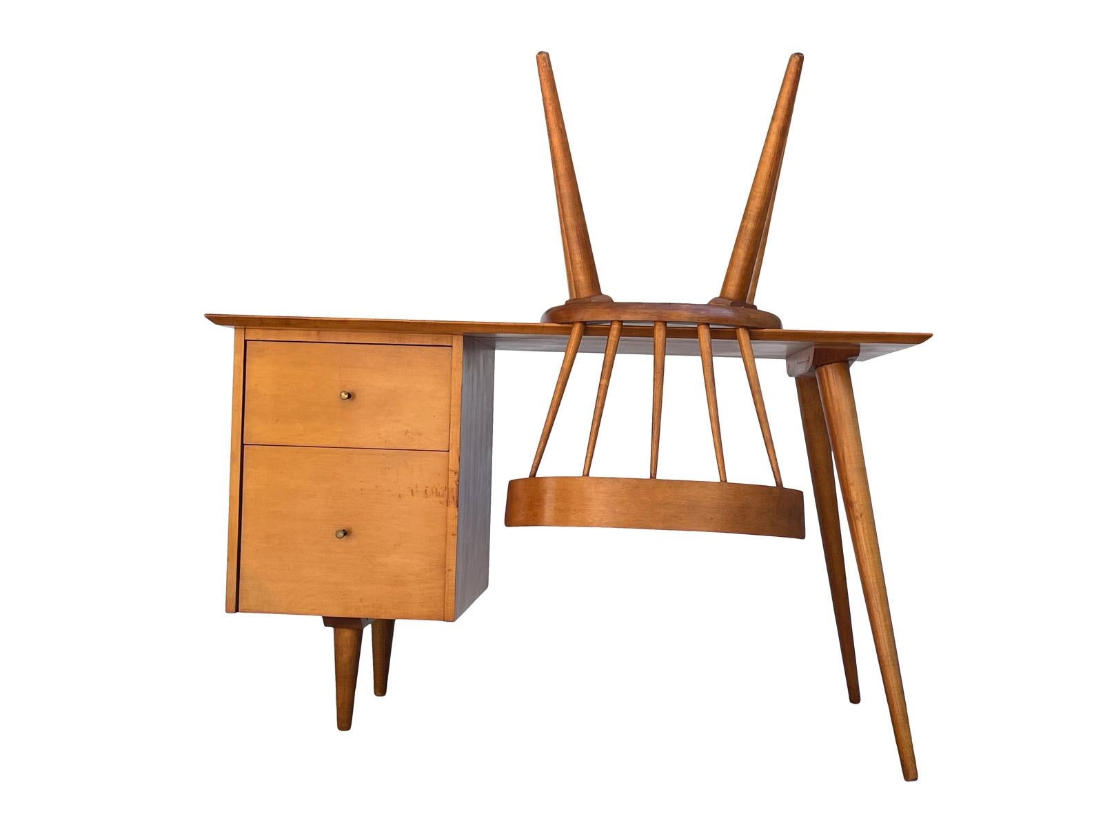 Mid-Century Modern Paul Mccobb Writing Desk & Matching Original Chair