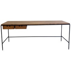 Paul McCobb Wrought Iron and Maple Console Table