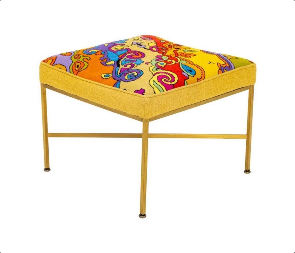 Paul McCobb  Taburete con base en X para Calvin Moderno de mediados de siglo en venta