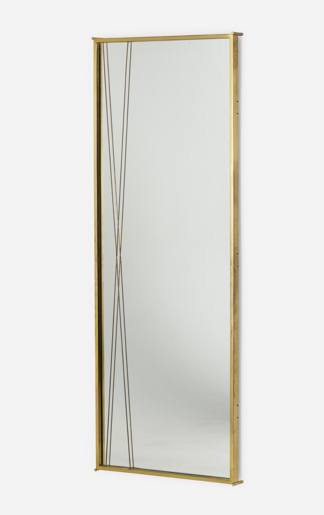 Paul McCobb X mirror manufactured by Calvin.
An elegant Minimalist Design
Original brass surface and mirror.