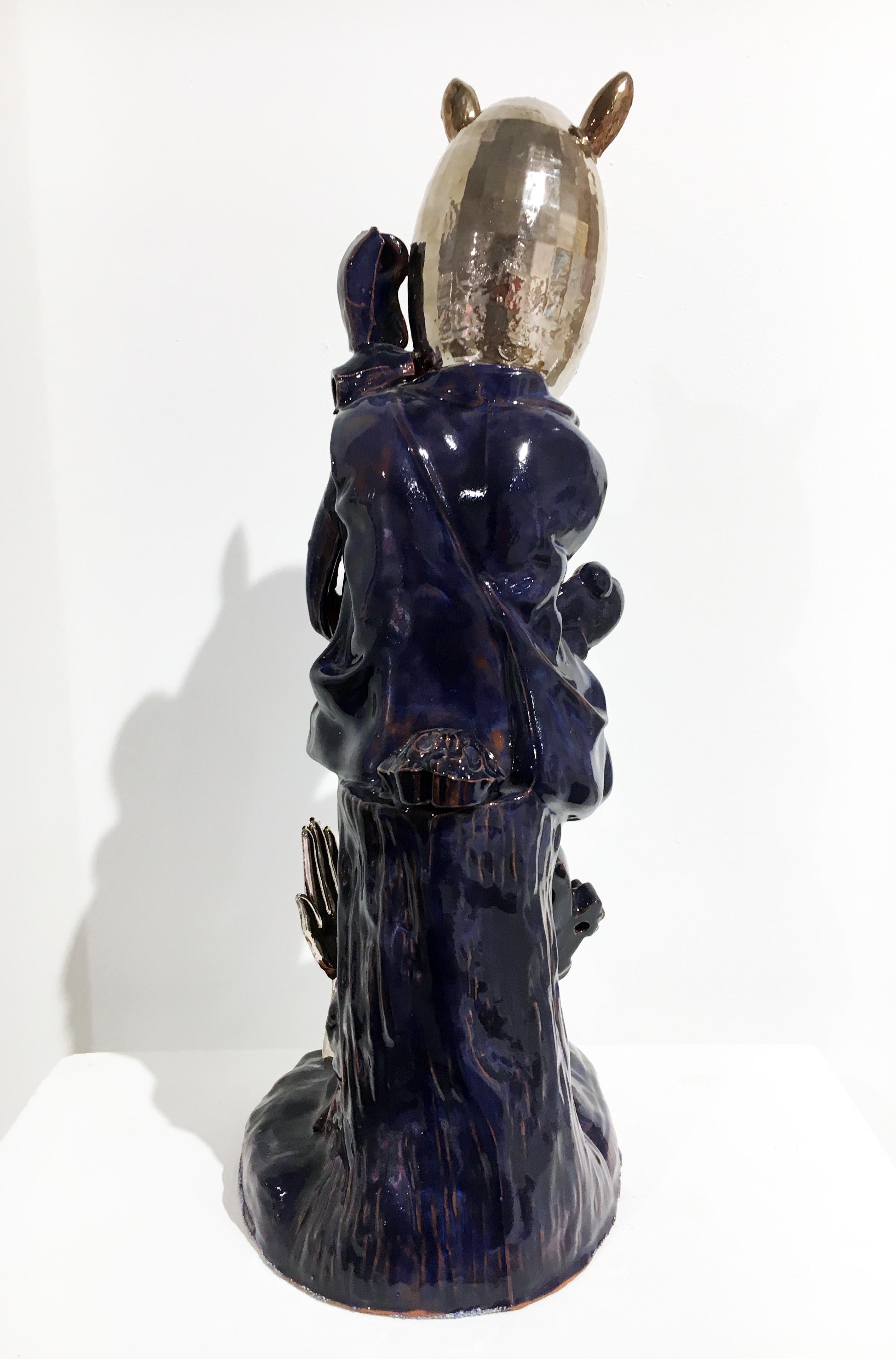 Sculpture contemporaine en porcelaine et faïence avec glaçure et lustre en vente 1