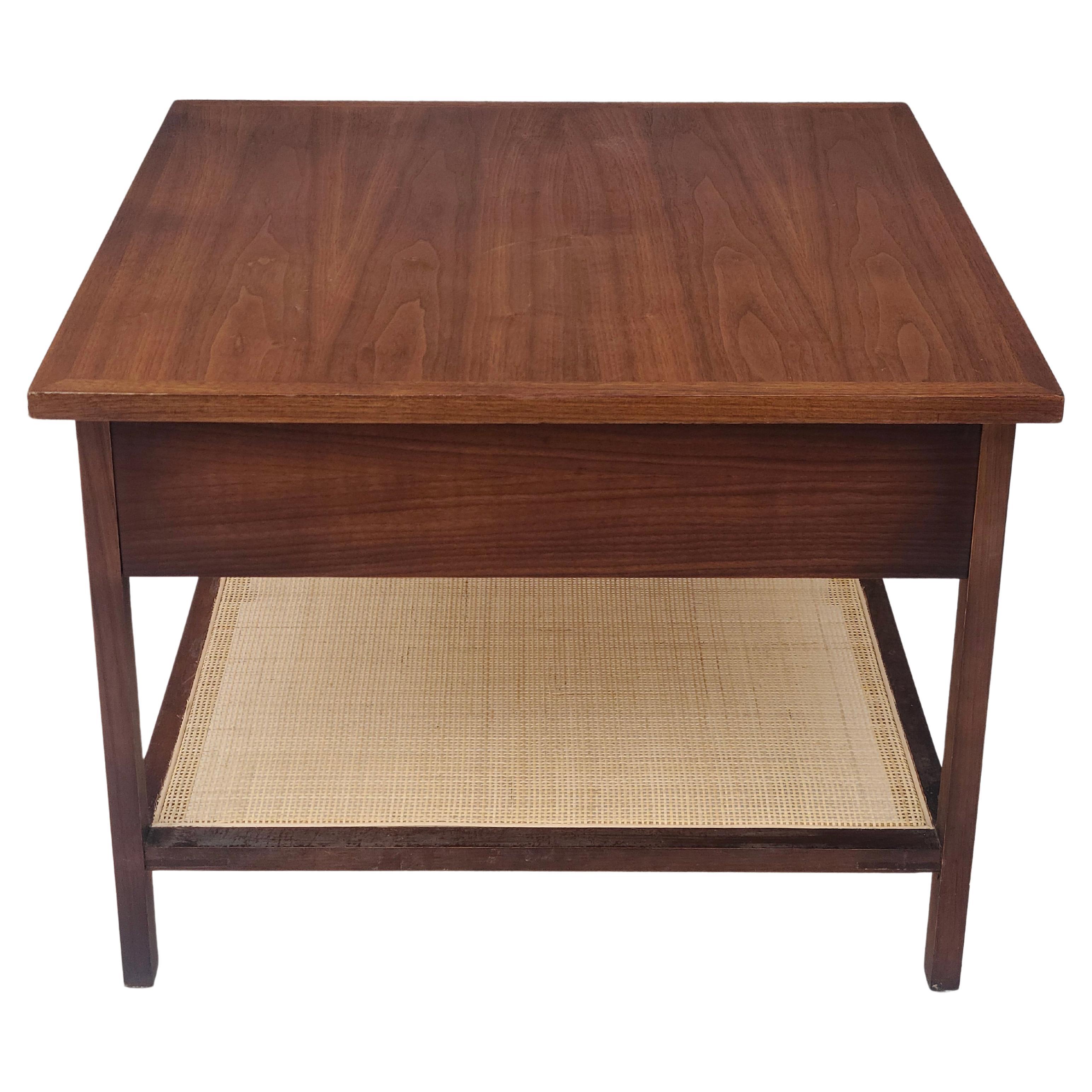 Paul Mcobb Lane End Table Delineator Walnut Cane For Sale 1