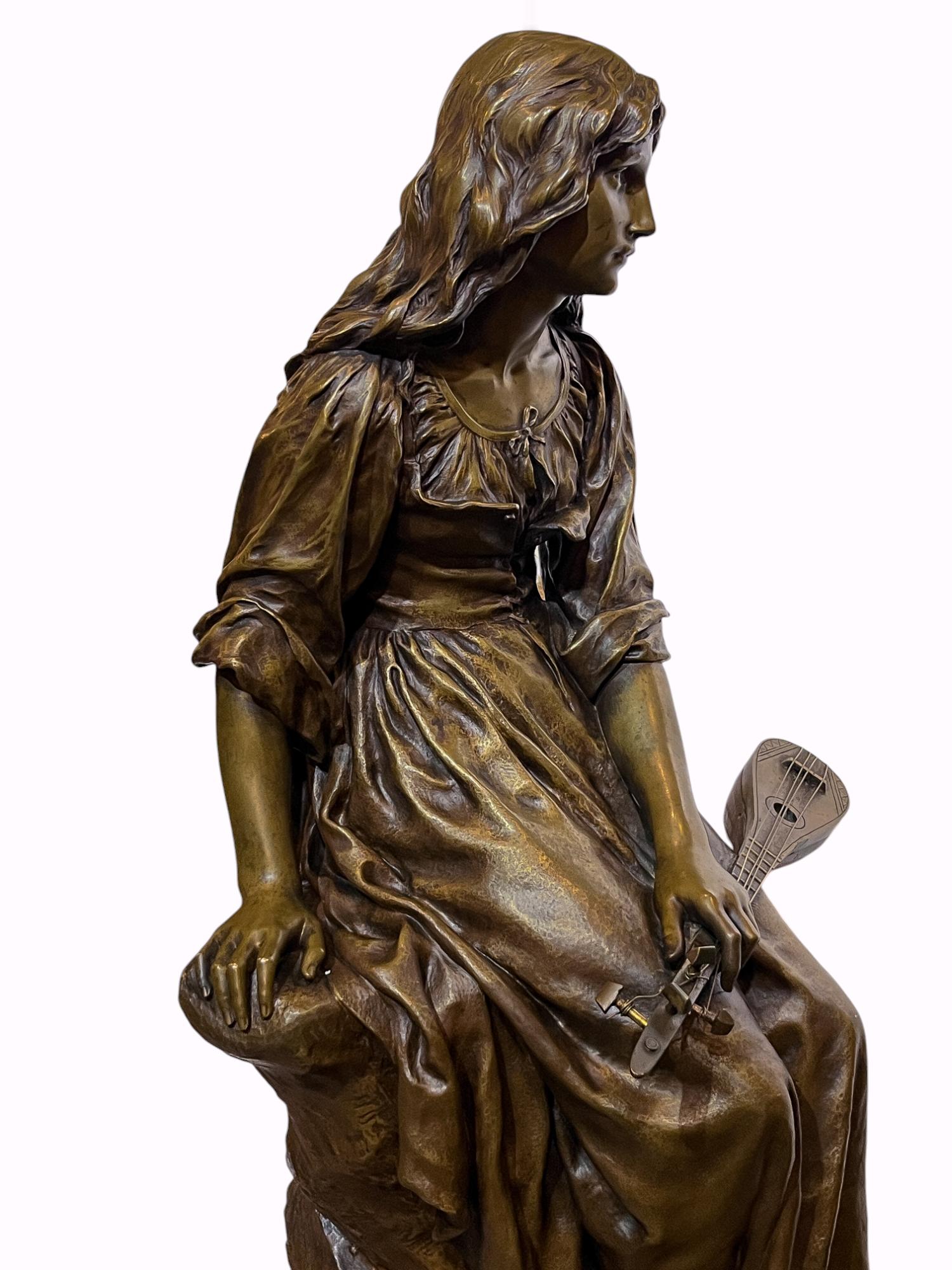 Paul Eugene Mengin (French, 1853-1937)  Soprano Mandolin Player For Sale 8