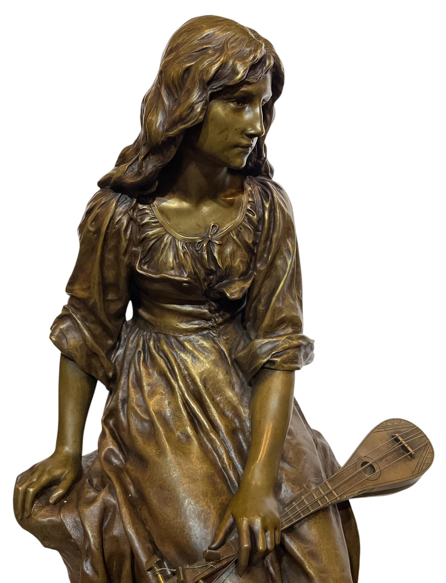Paul Eugene Mengin (French, 1853-1937)  Soprano Mandolin Player For Sale 9