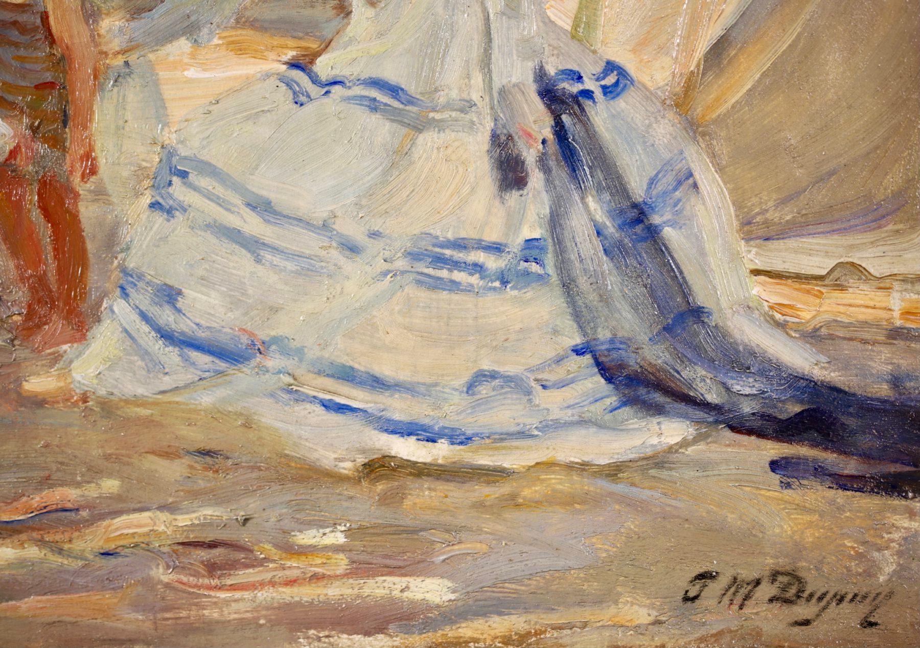 At the Beach - Post Impressionist Oil, Figures in Landscape by Paul Michel Dupuy 3