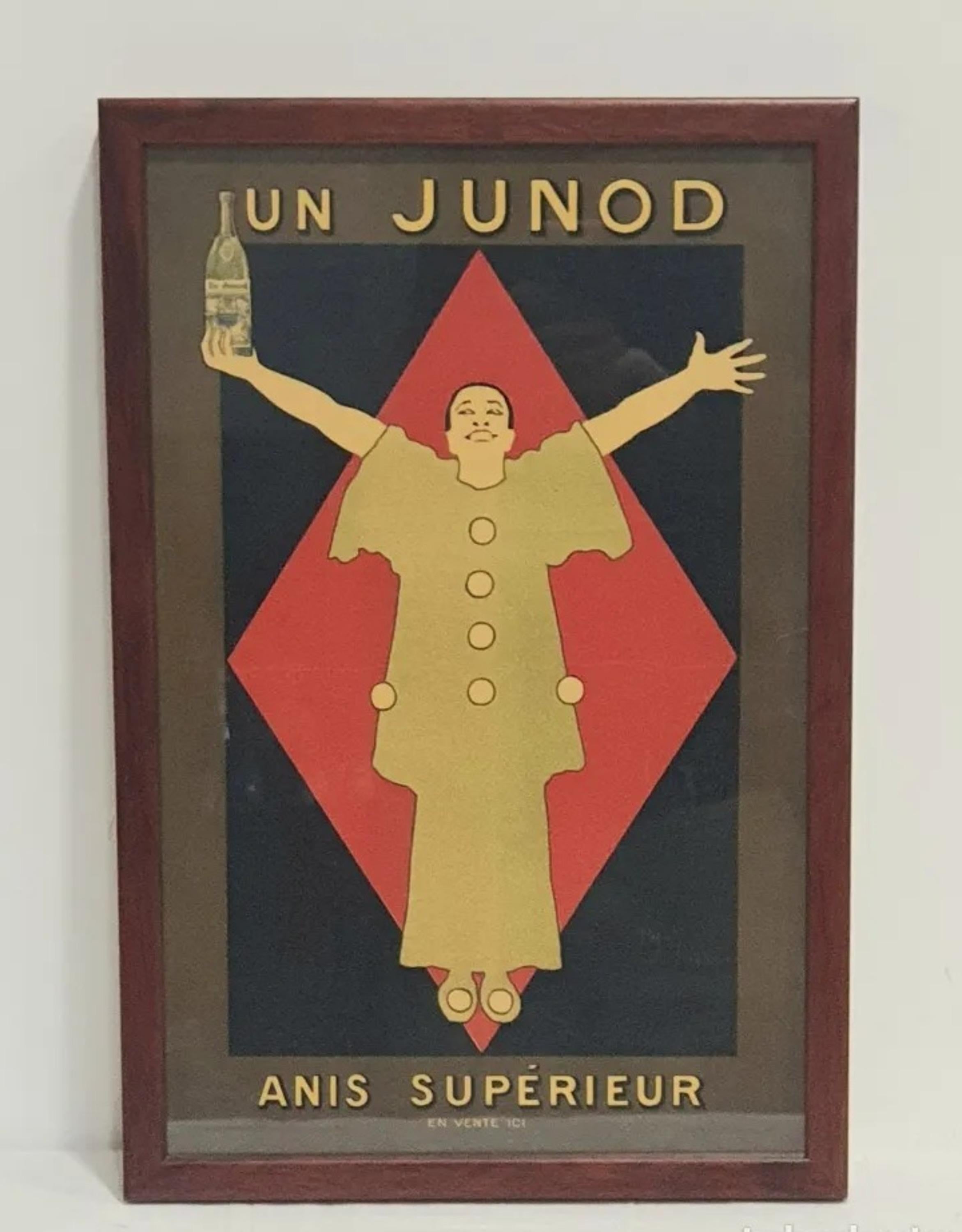 1922 French "Un Junod" Anis Superior Original Advertising Poster
