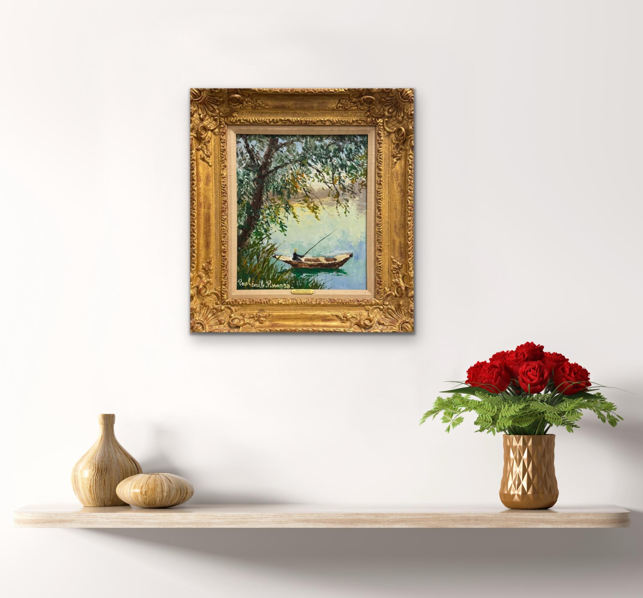 Pêcheur sur l'étang (Fischer auf dem Teich) im Angebot 4