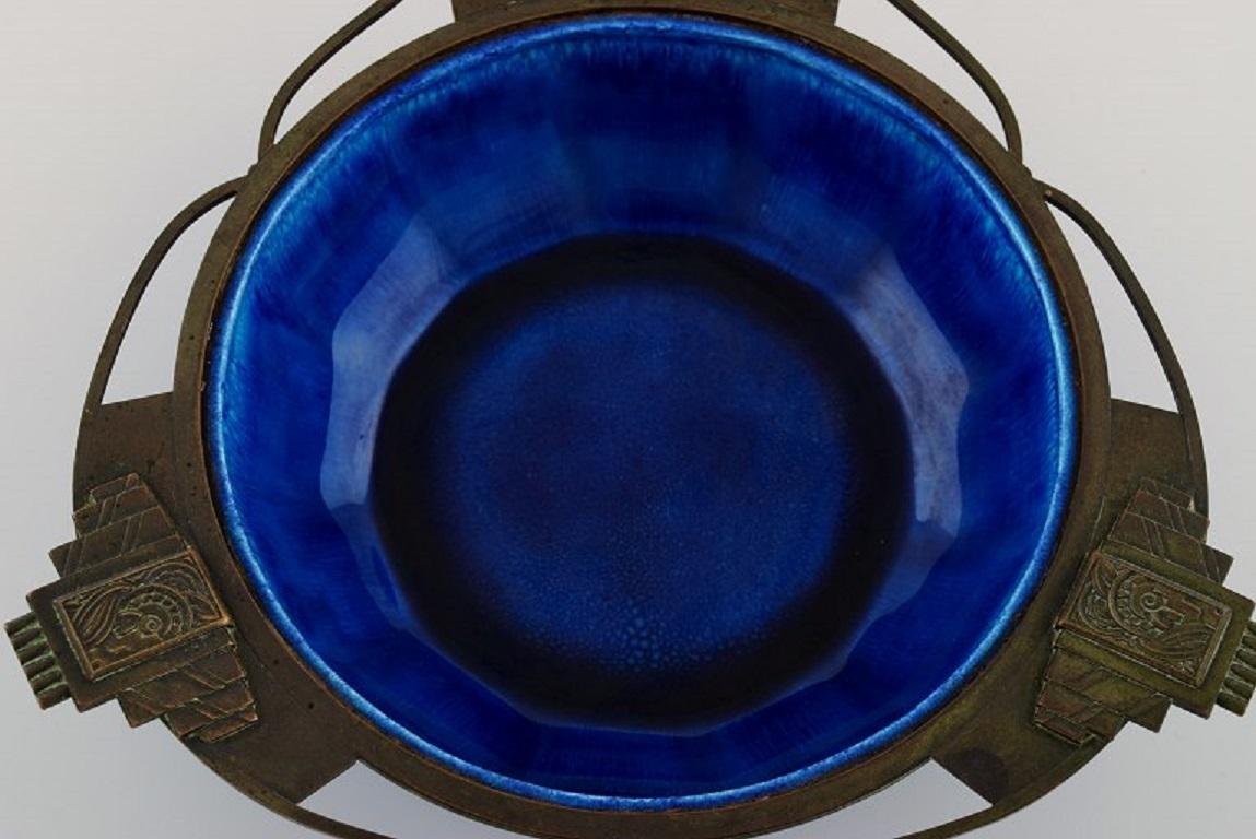 Mid-20th Century Paul Milet for Sevres, France, Art Deco Bowl in Glazed Ceramics