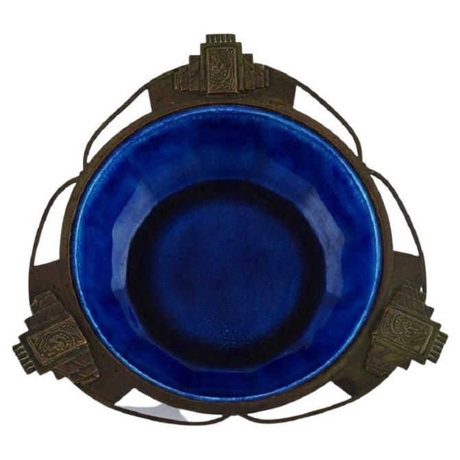 Paul Milet for Sevres, France, Art Deco Bowl in Glazed Ceramics