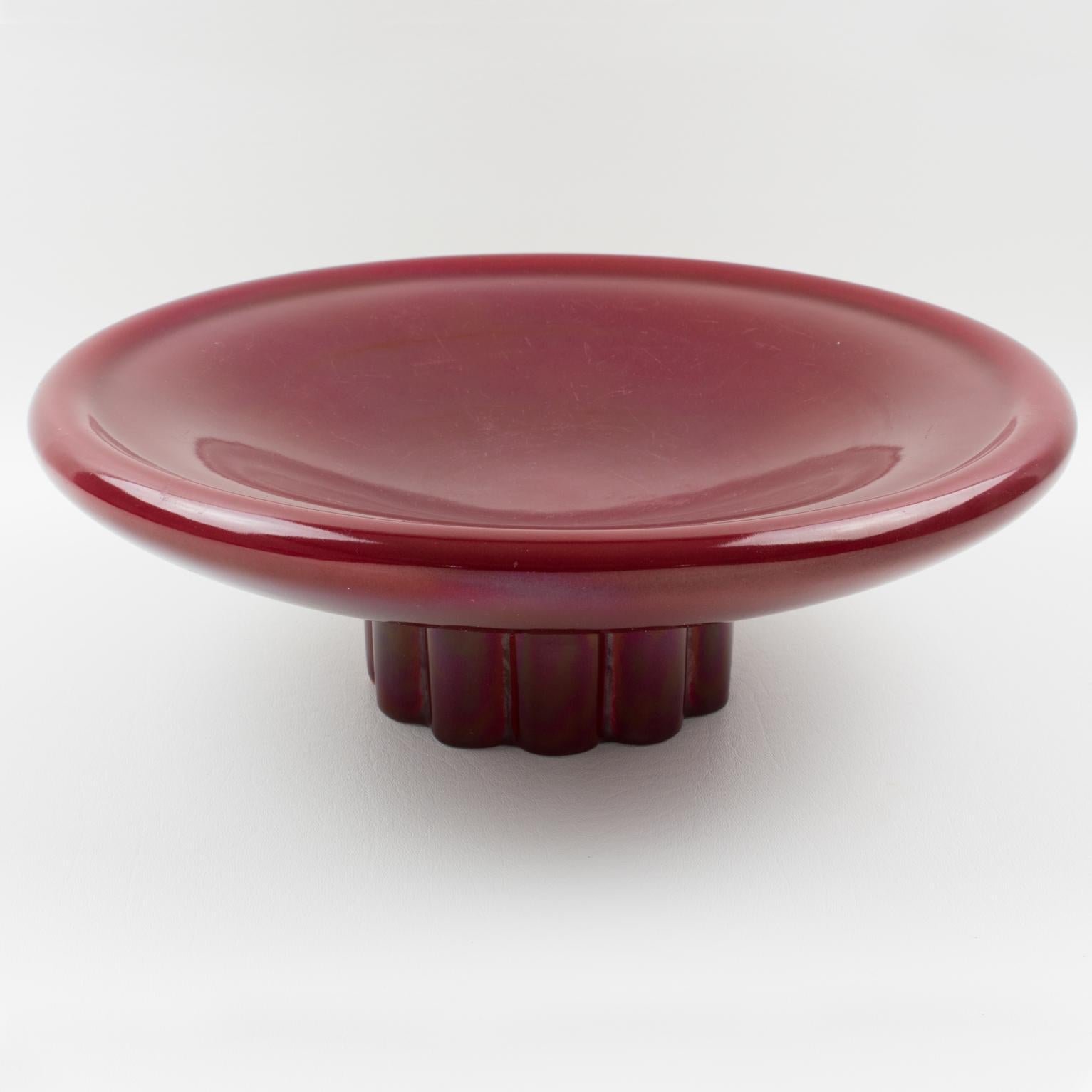 Paul Milet for Sevres Art Deco Oxblood Ceramic Bowl Centerpiece 5