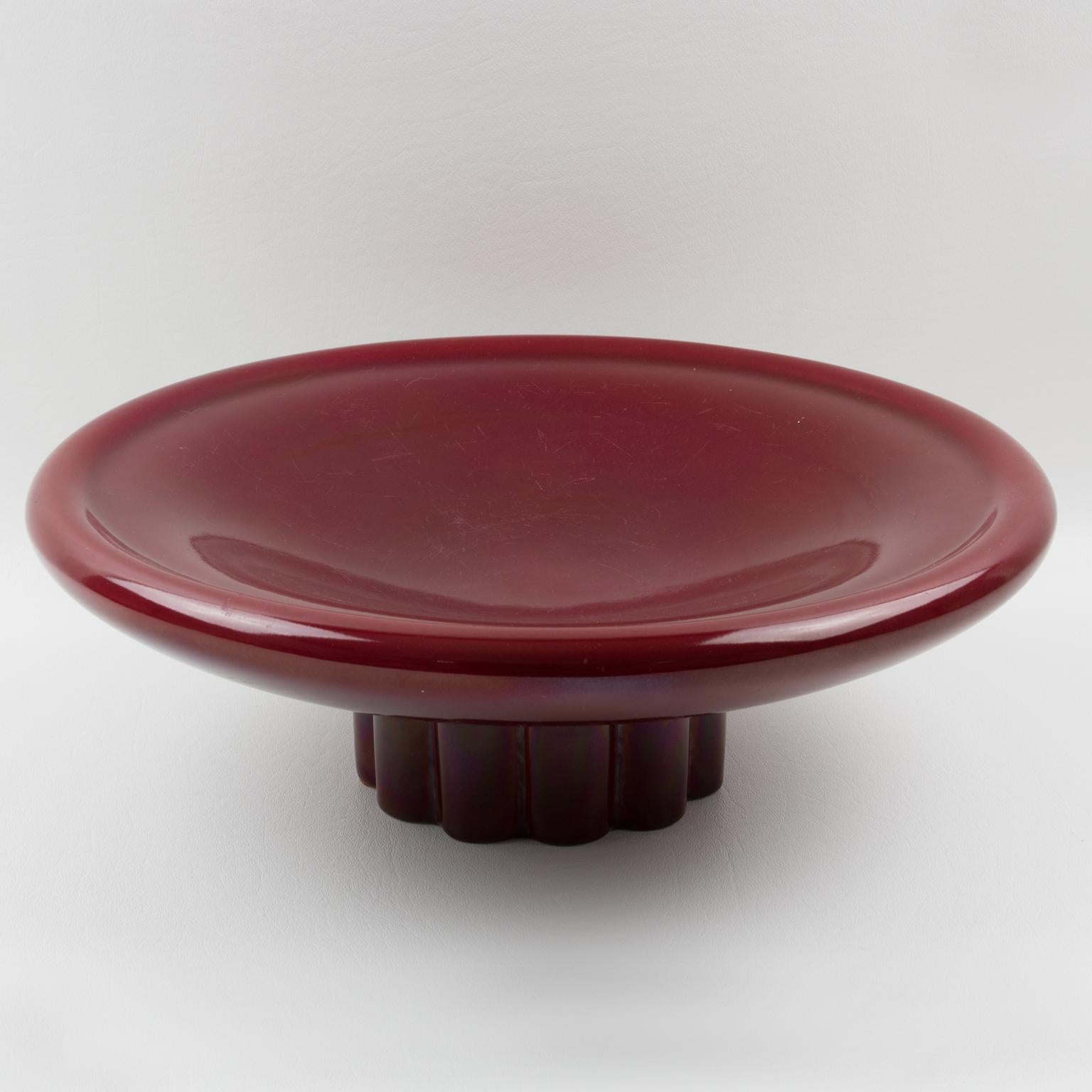 French Paul Milet for Sevres Art Deco Oxblood Ceramic Bowl Centerpiece