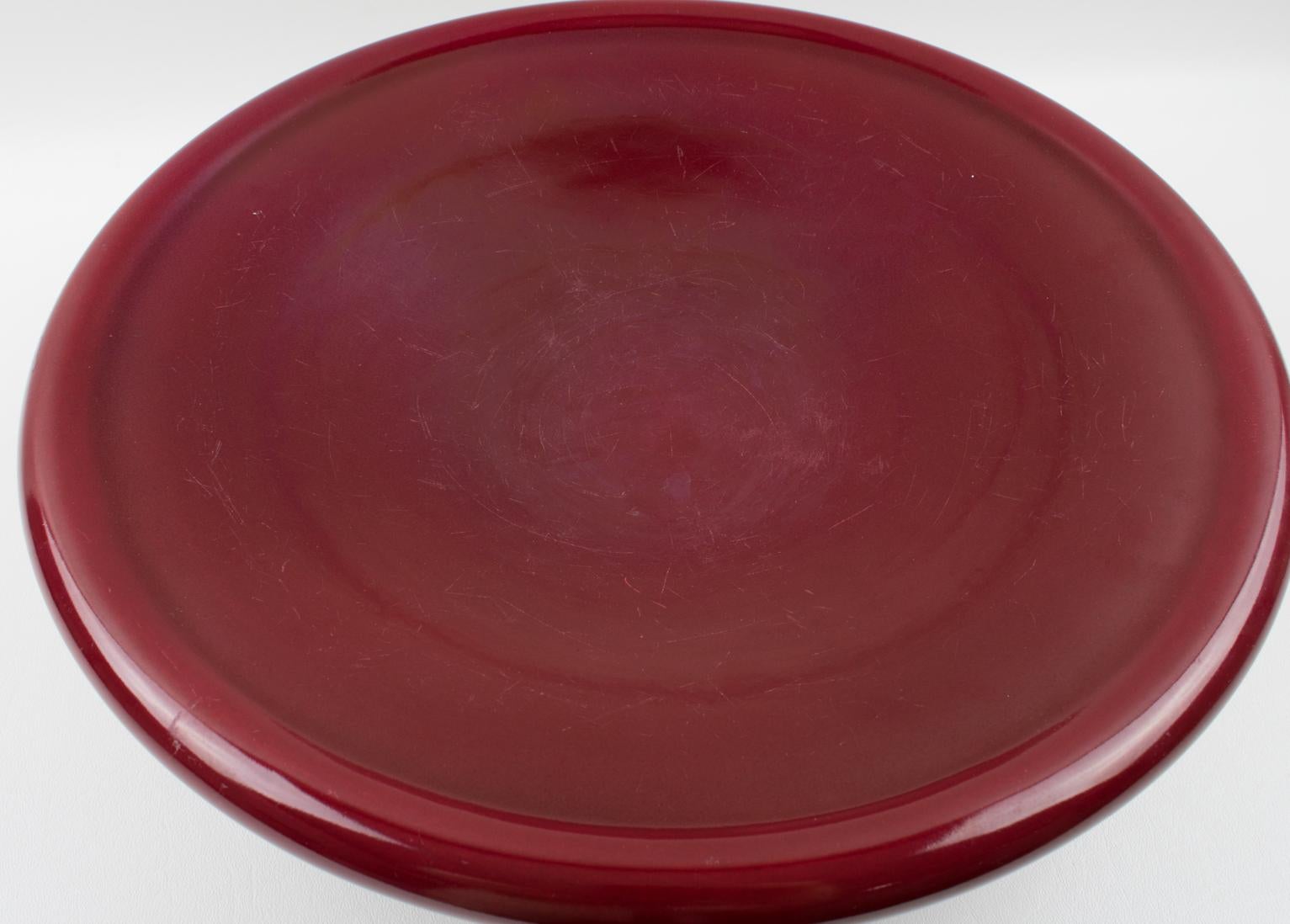 Paul Milet for Sevres Art Deco Oxblood Ceramic Bowl Centerpiece 3