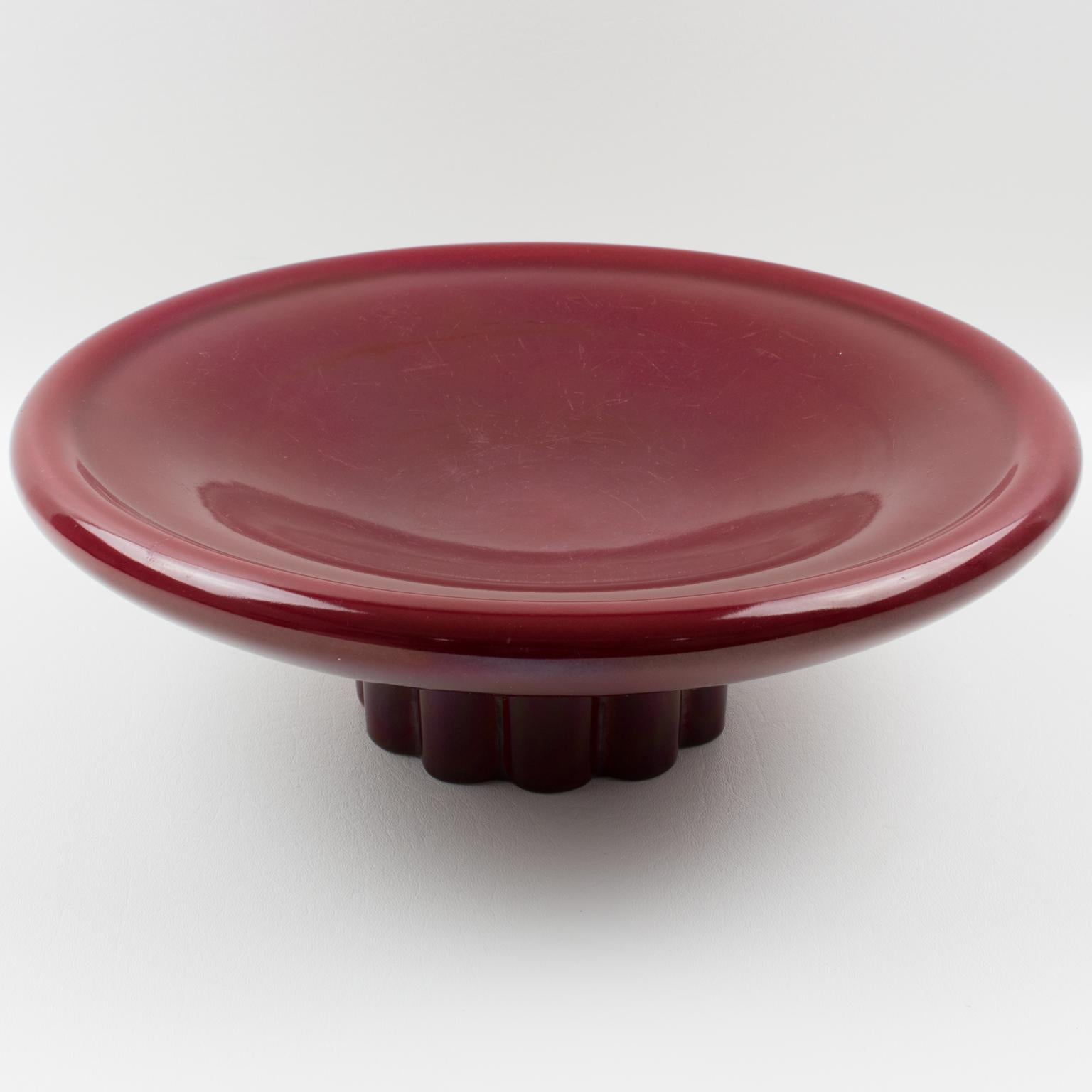 Paul Milet for Sevres Art Deco Oxblood Ceramic Bowl Centerpiece 4
