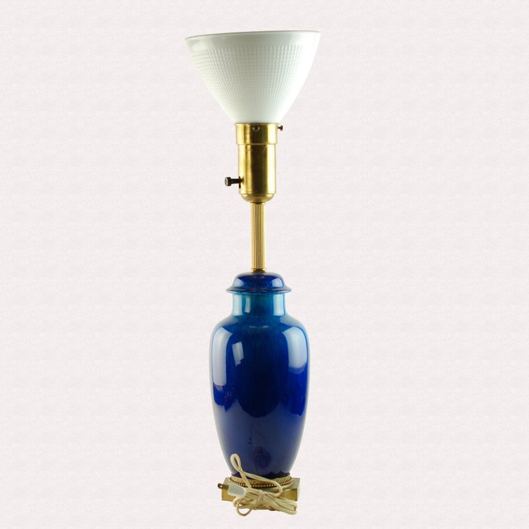Azure Art Deco Table Lamp, Azure Clear Glass Table Lamp