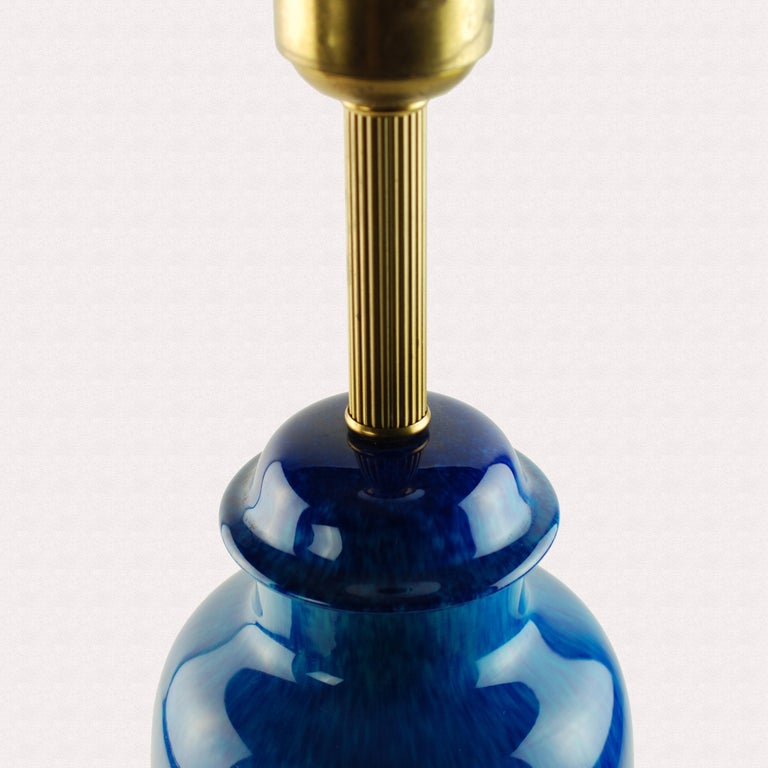 Azure Art Deco Table Lamp, Azure Art Glass Table Lamps Uk