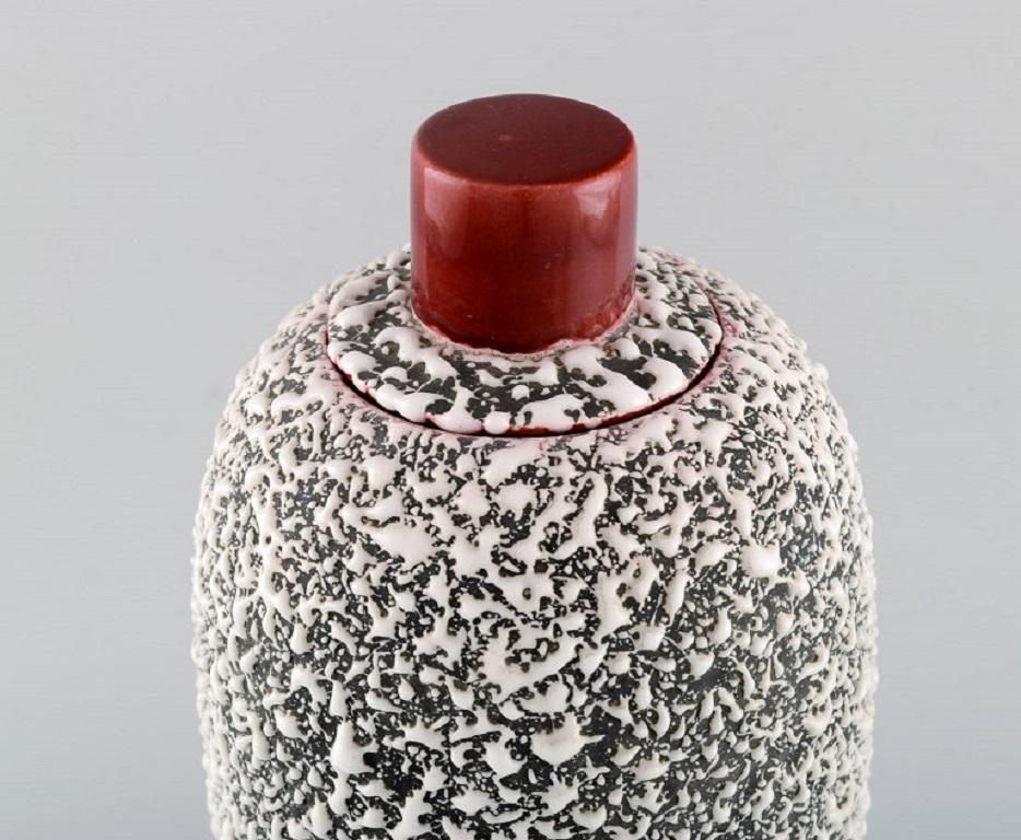 French Paul Milet for Sevres, France, Large Art Deco Lidded Jar in Glazed Ceramics For Sale