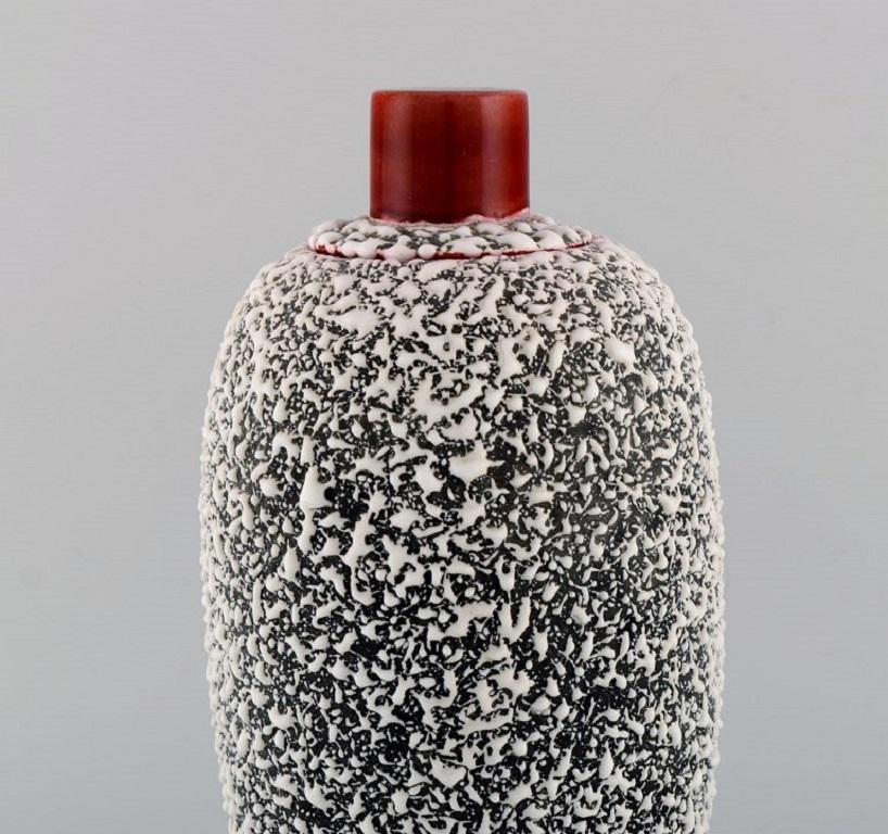 Paul Milet for Sevres, France, Large Art Deco Lidded Jar in Glazed Ceramics In Excellent Condition For Sale In Copenhagen, DK