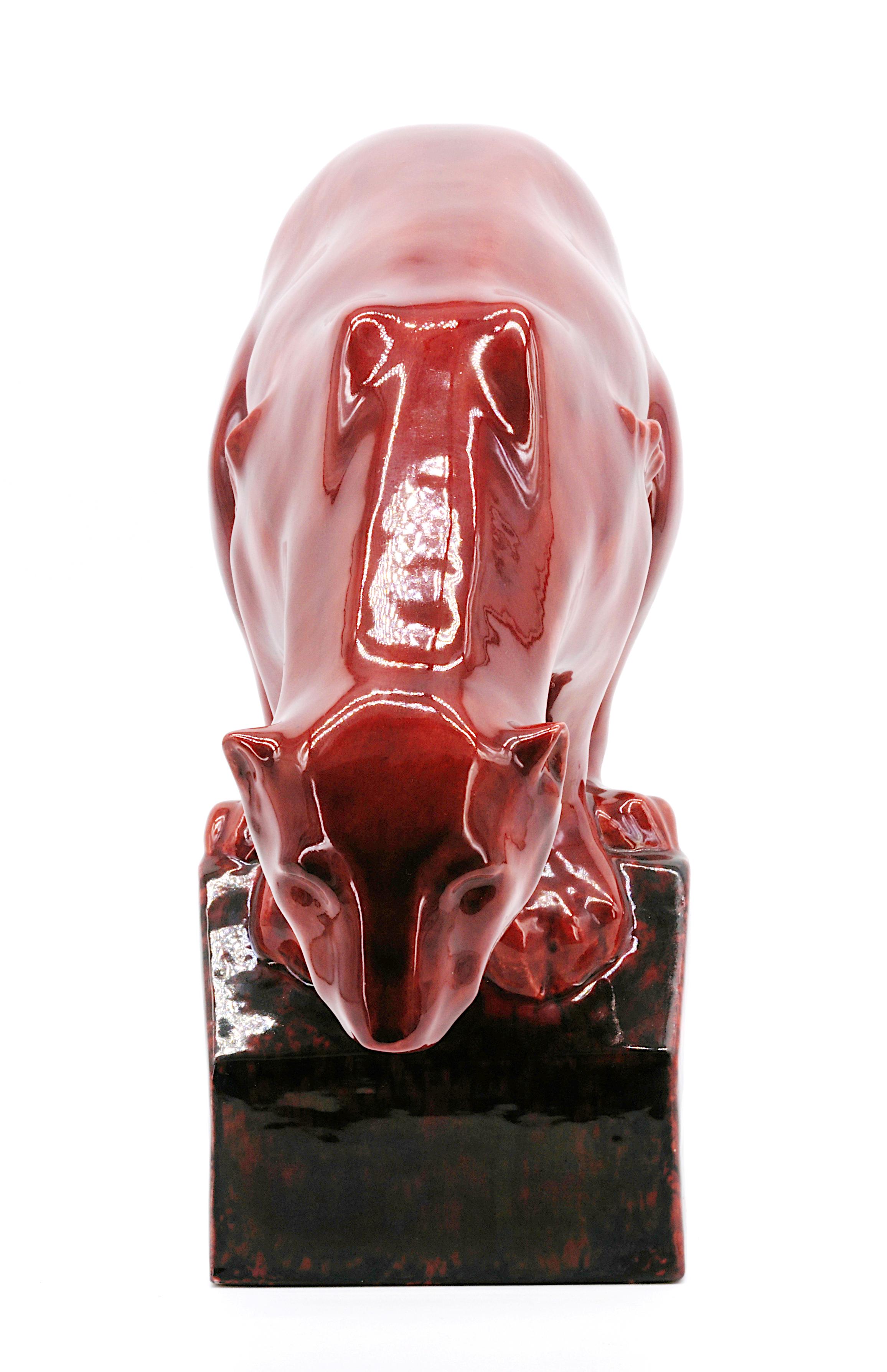 Ceramic Paul Milet Sevres French Art Deco Stoneware Bear, 1920 For Sale