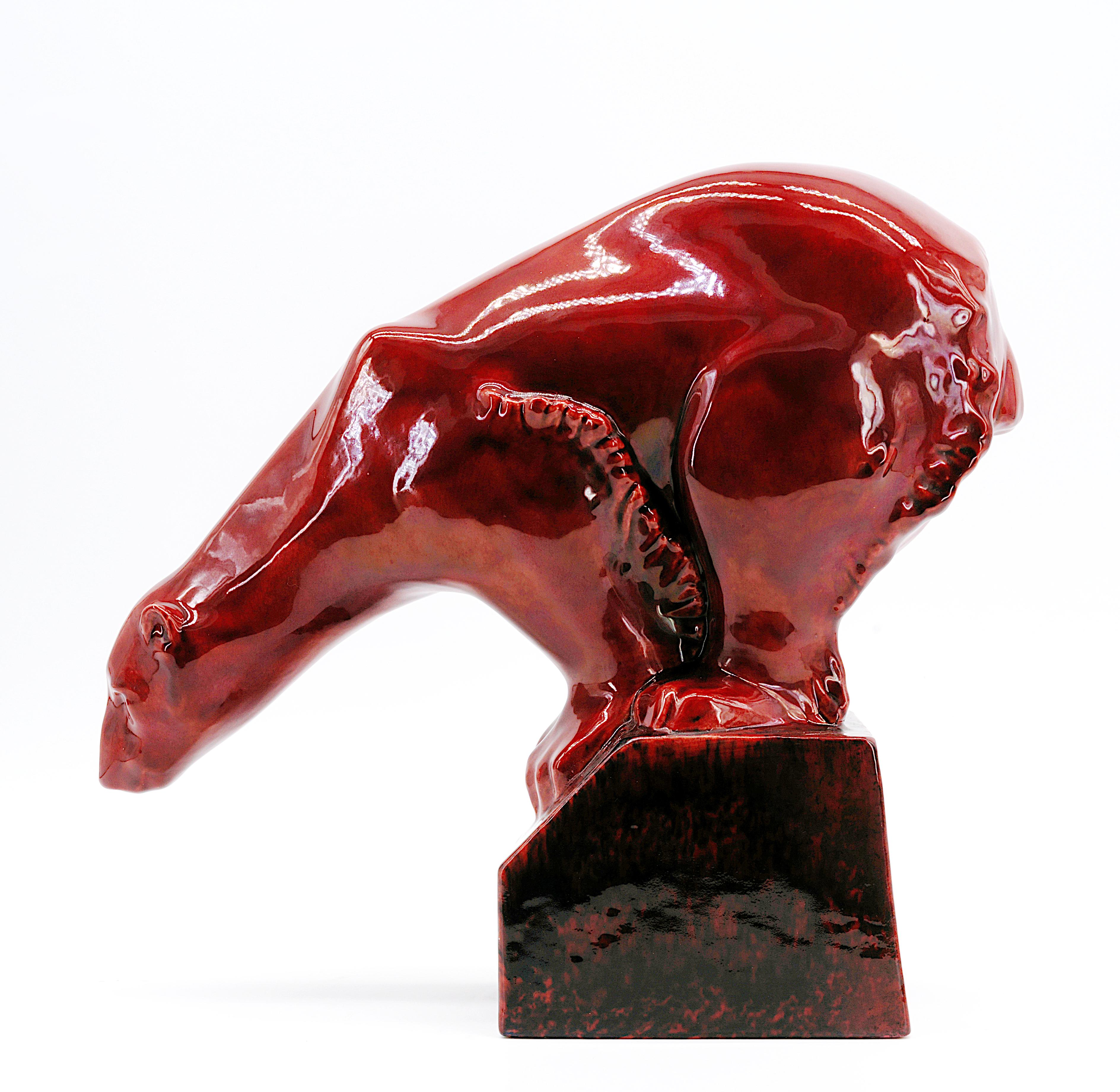 Paul Milet Sevres French Art Deco Stoneware Bear, 1920 For Sale 1