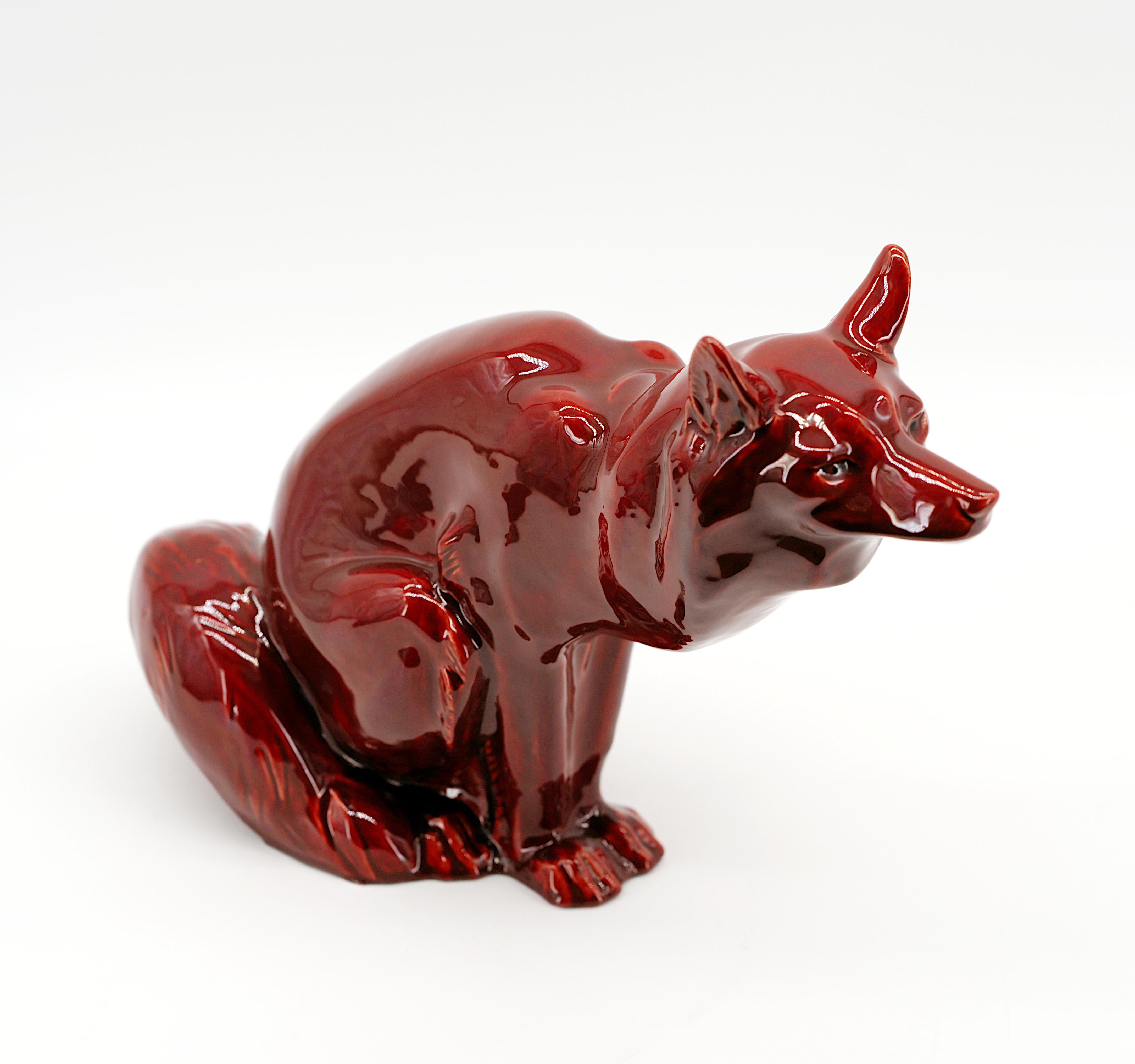 Paul Milet Sèvres Französisch Art Deco Steingut Fuchs, 1920 im Angebot 5