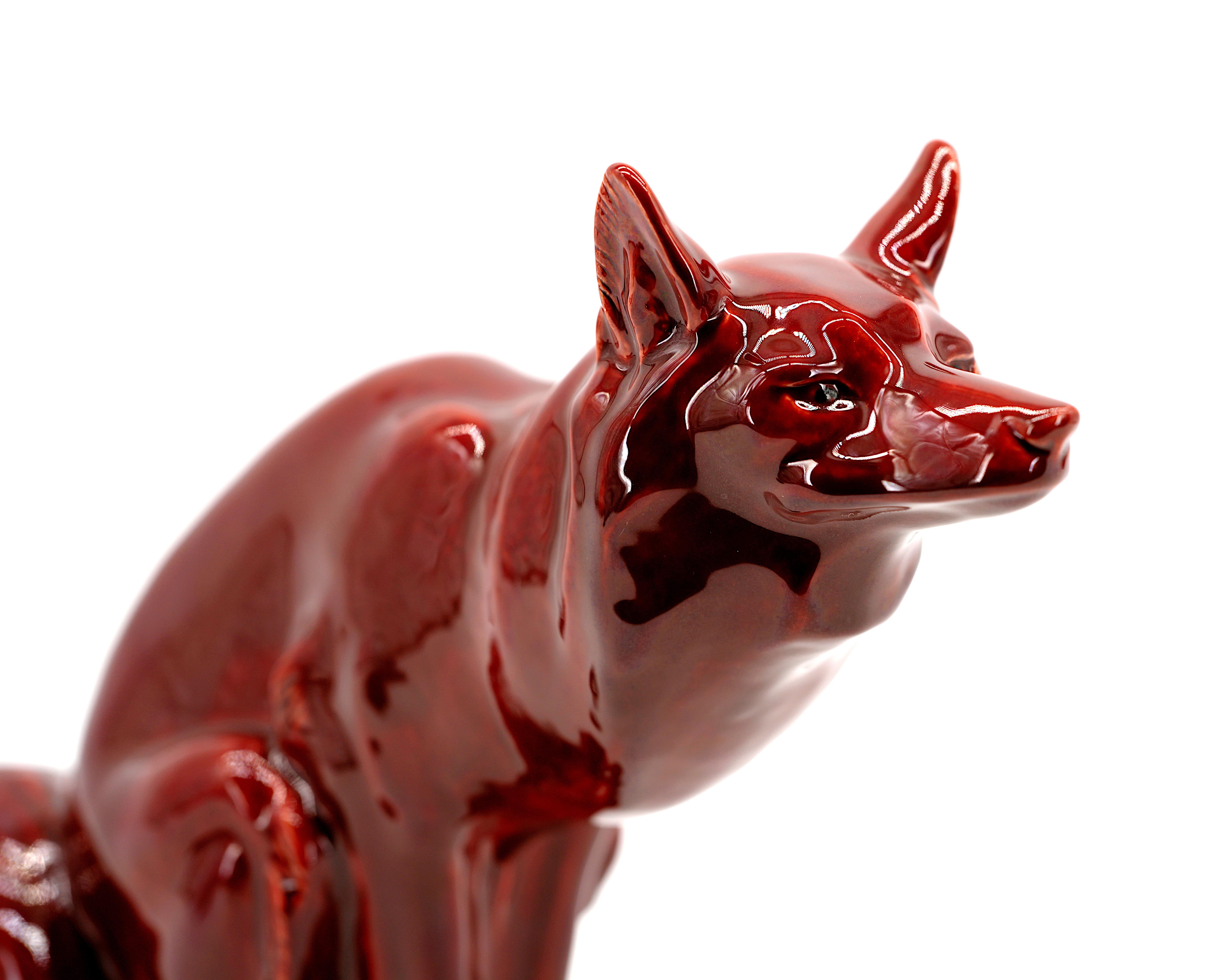 Paul Milet Sèvres Französisch Art Deco Steingut Fuchs, 1920 (Art déco) im Angebot