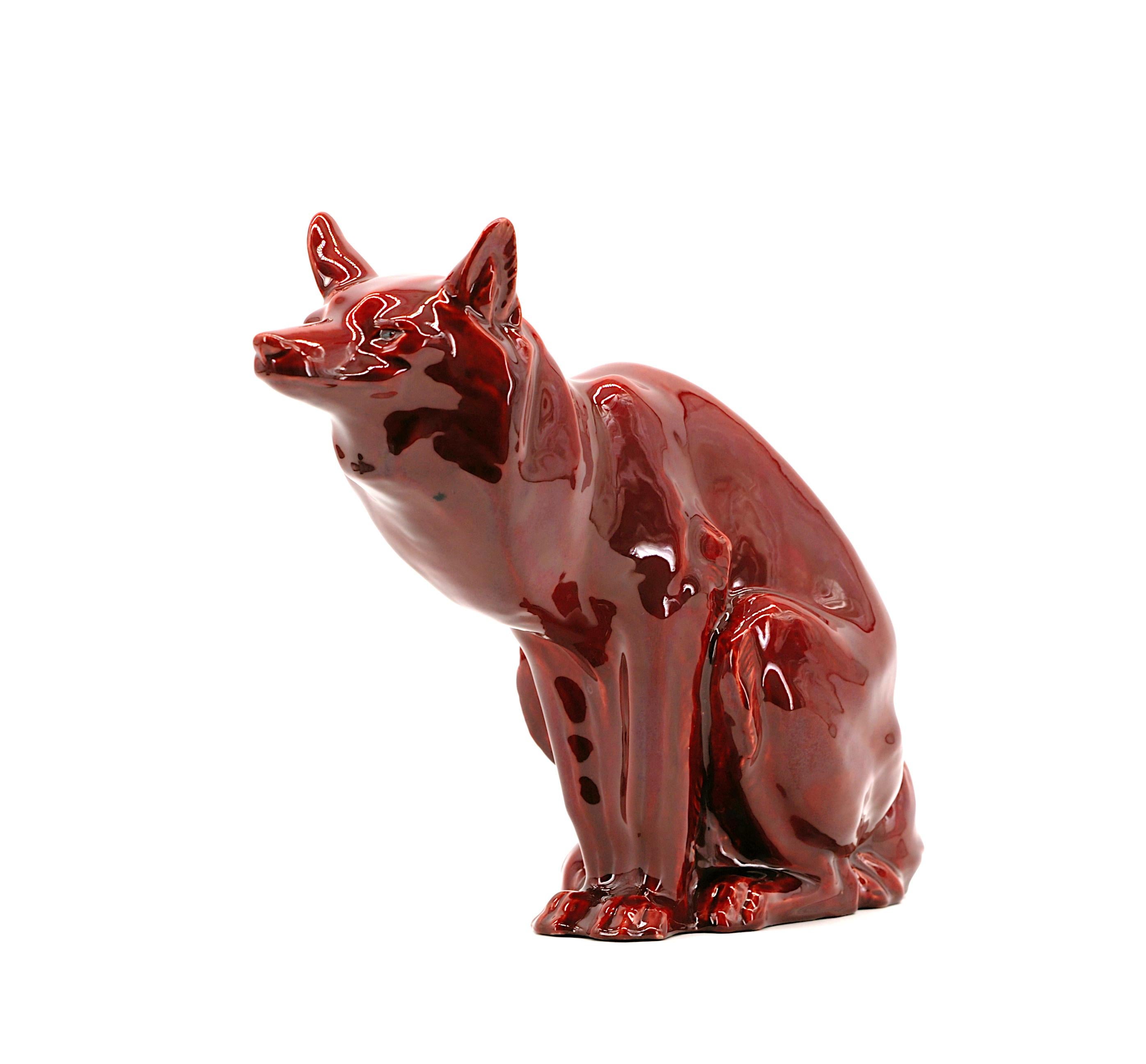 Paul Milet Sèvres Französisch Art Deco Steingut Fuchs, 1920 (Frühes 20. Jahrhundert) im Angebot