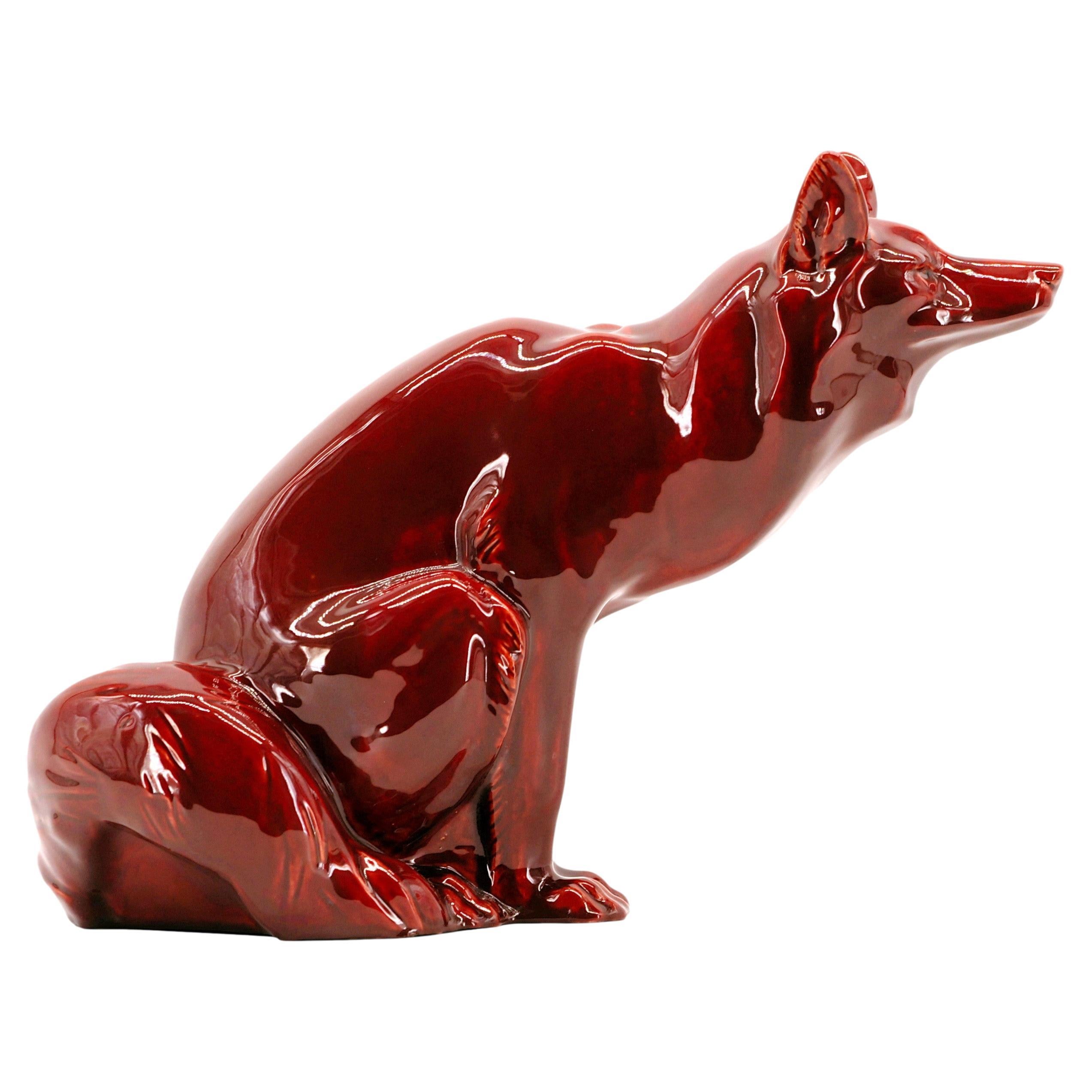Paul Milet Sèvres Französisch Art Deco Steingut Fuchs, 1920 im Angebot