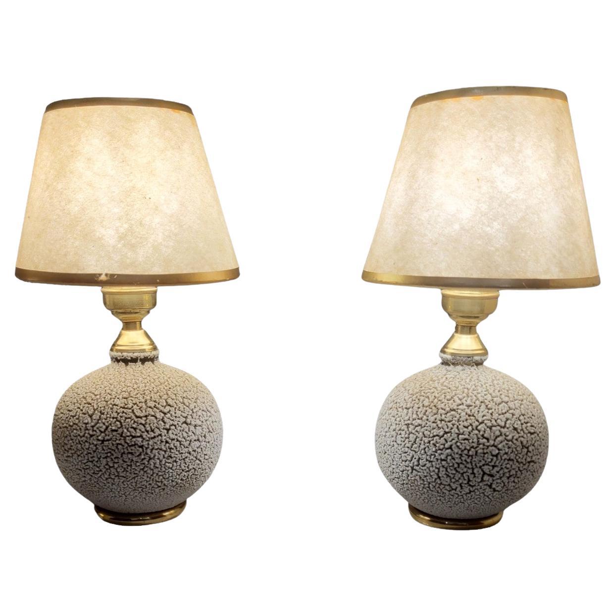 Paul Milet Style French Art Deco Table Lamps, 1930s For Sale
