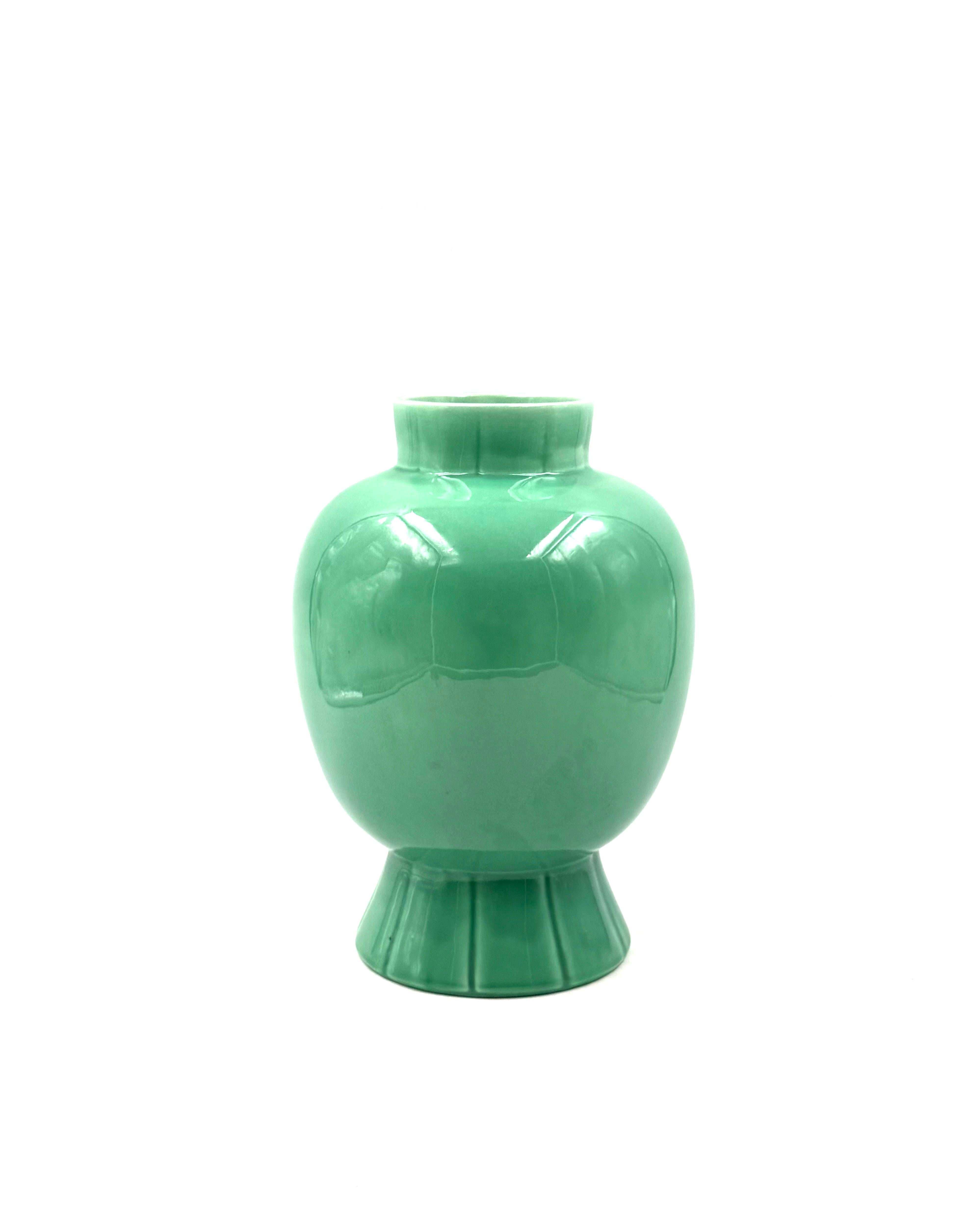 Paul Millet, jarrón Art Déco de cerámica verde, Sevres Francia Años 30 Cerámico en venta