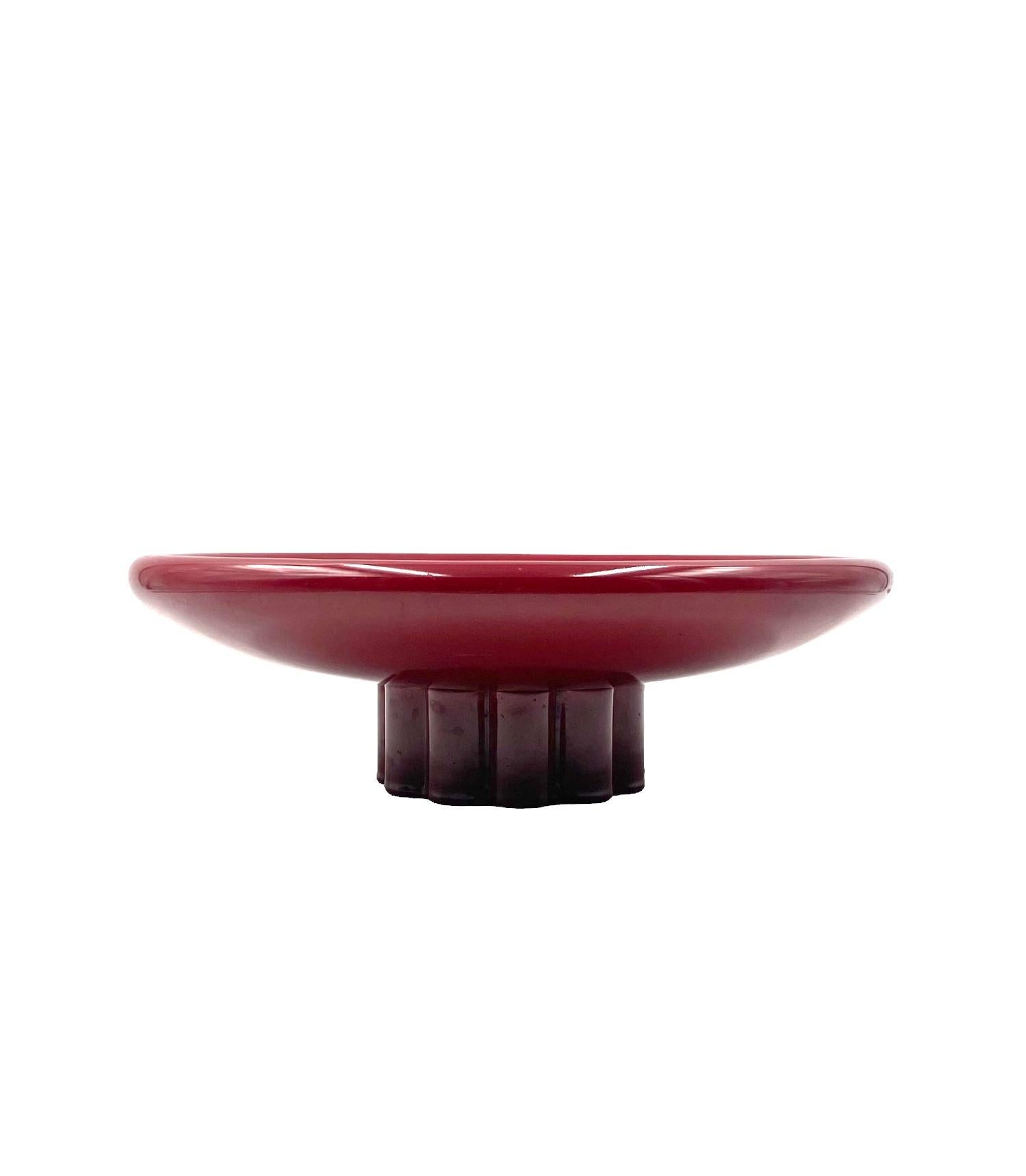 Paul Millet, Modern red vide poche / centerpiece, Sevres France 1930s For Sale 3