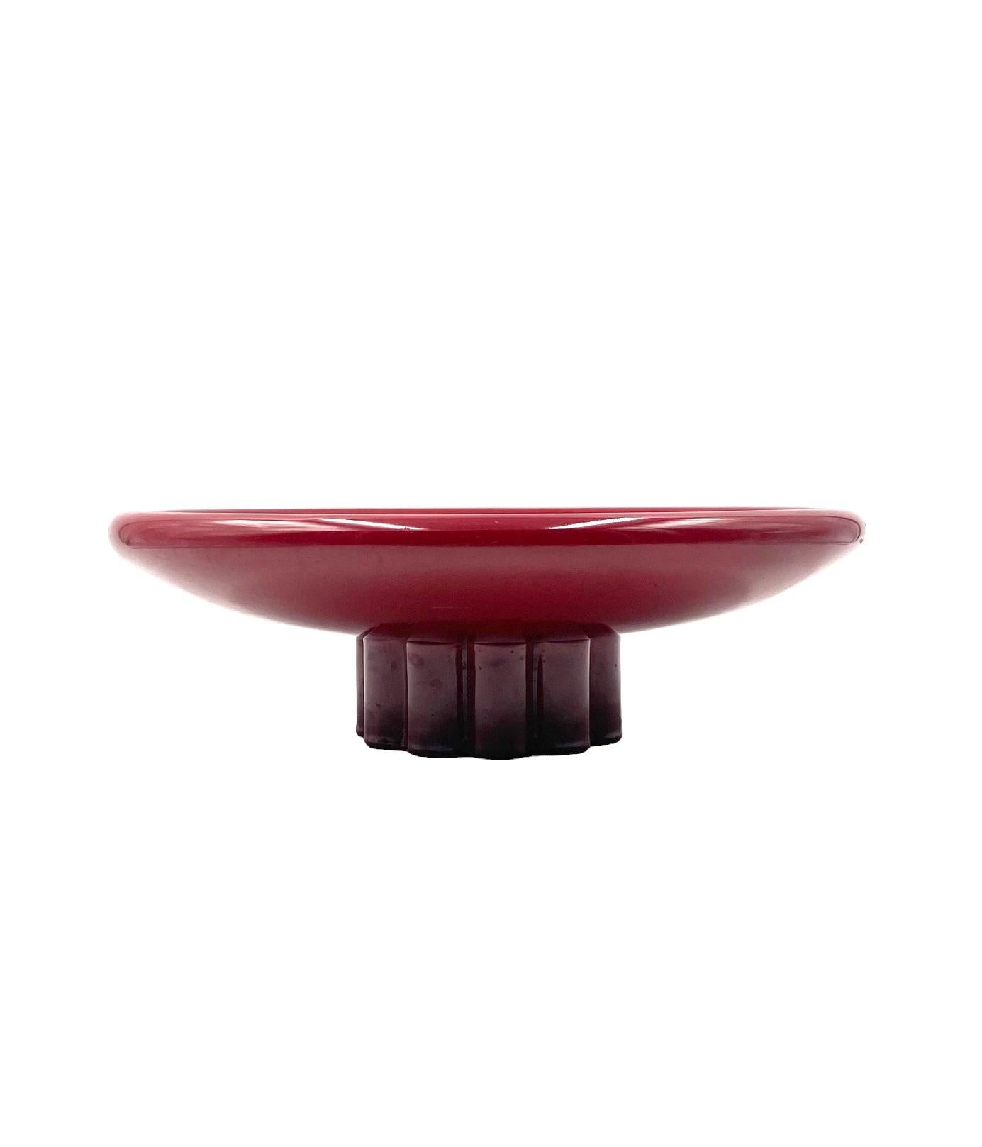 Paul Millet, Modern red vide poche / centerpiece, Sevres France 1930s For Sale 4