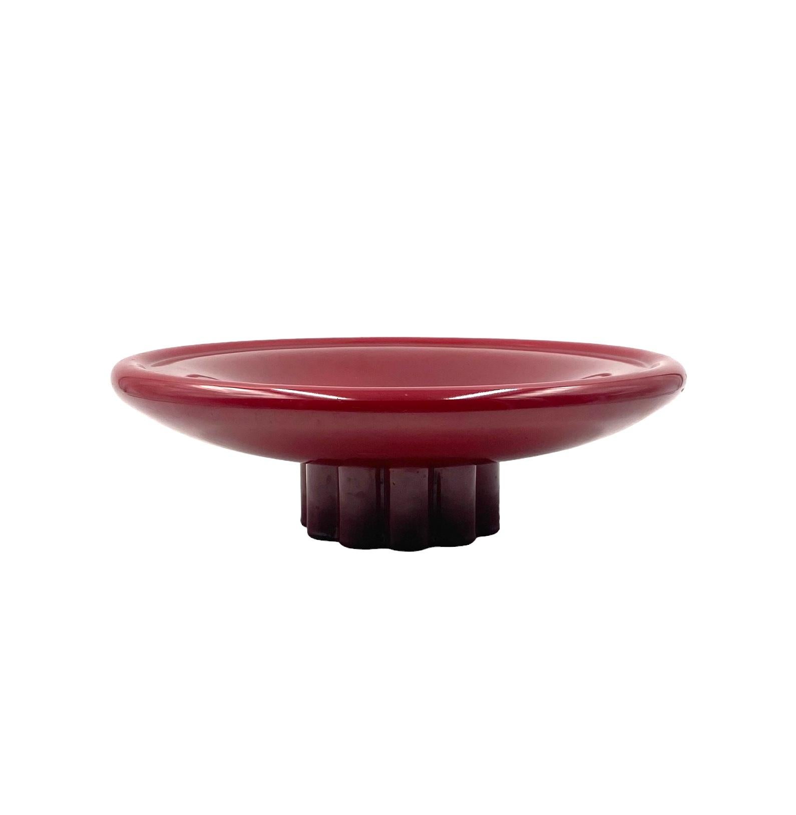 Paul Millet, Modern red vide poche / centerpiece, Sevres France 1930s For Sale 5