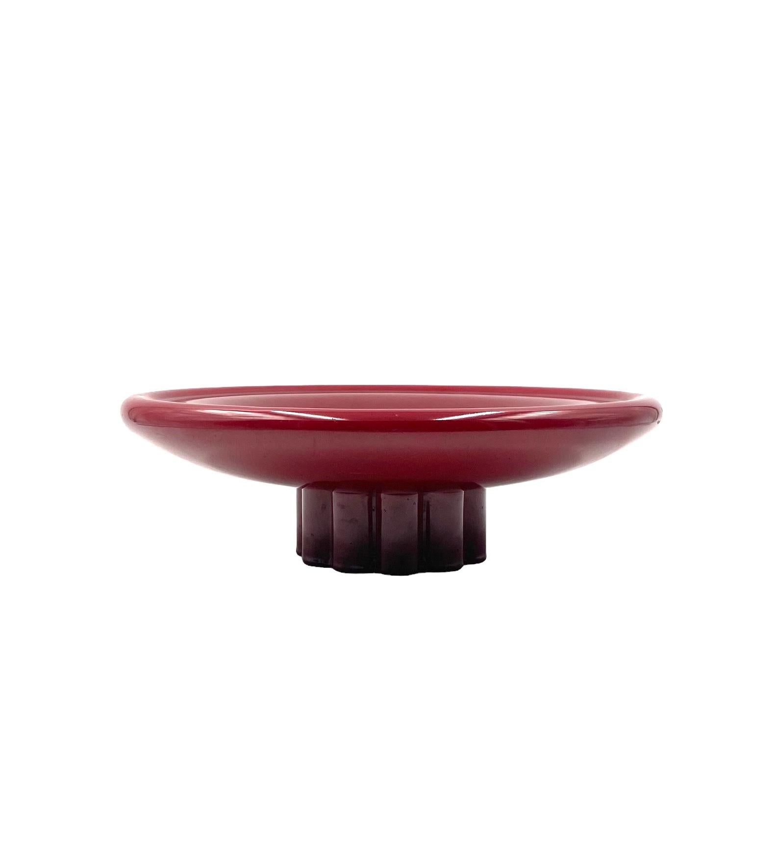 Paul Millet, Modern red vide poche / centerpiece, Sevres France 1930s For Sale 6