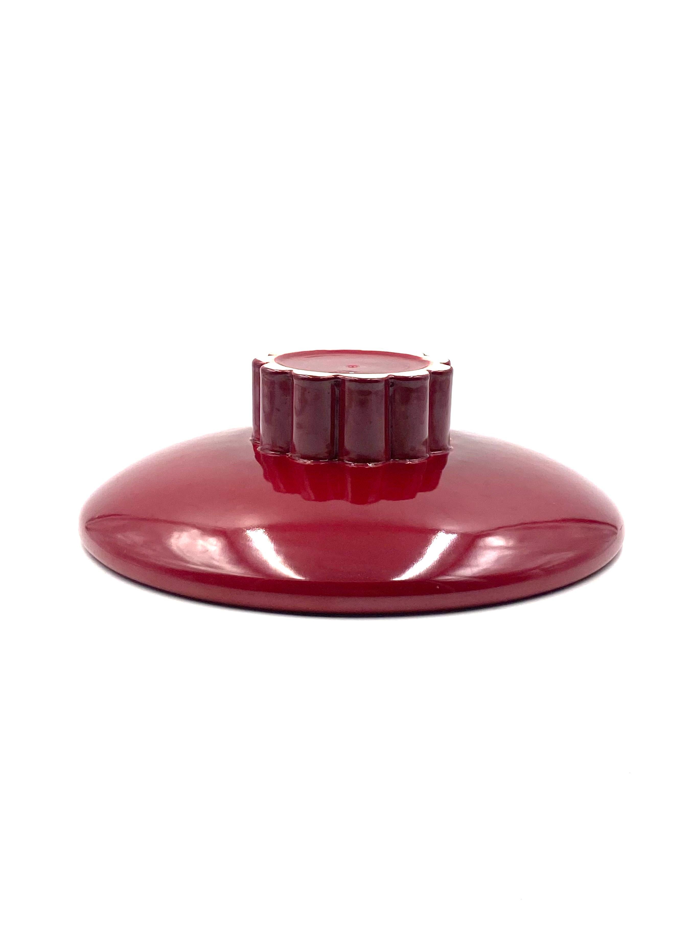 Paul Millet, Modern red vide poche / centerpiece, Sevres France 1930s For Sale 7