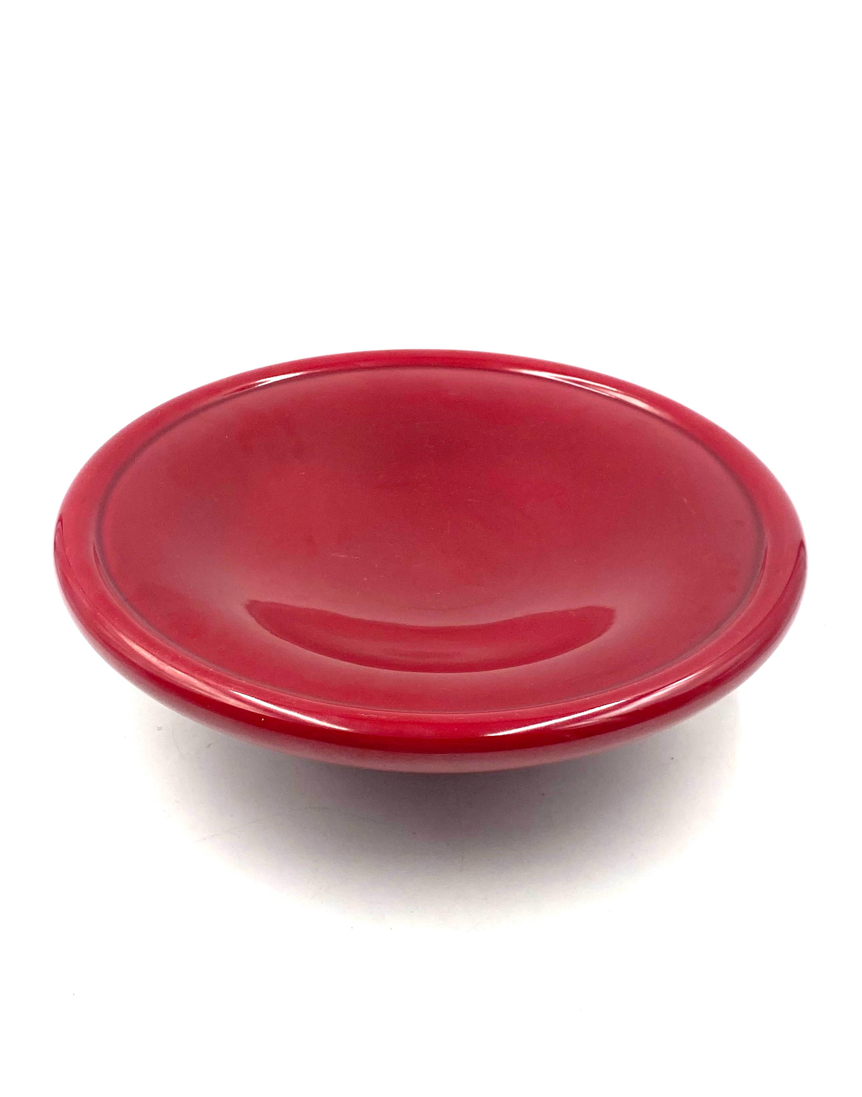 Modernes rotes Vide poche-/Mittelstück von Paul Millet, Sevres, Frankreich 1930er Jahre im Angebot 8