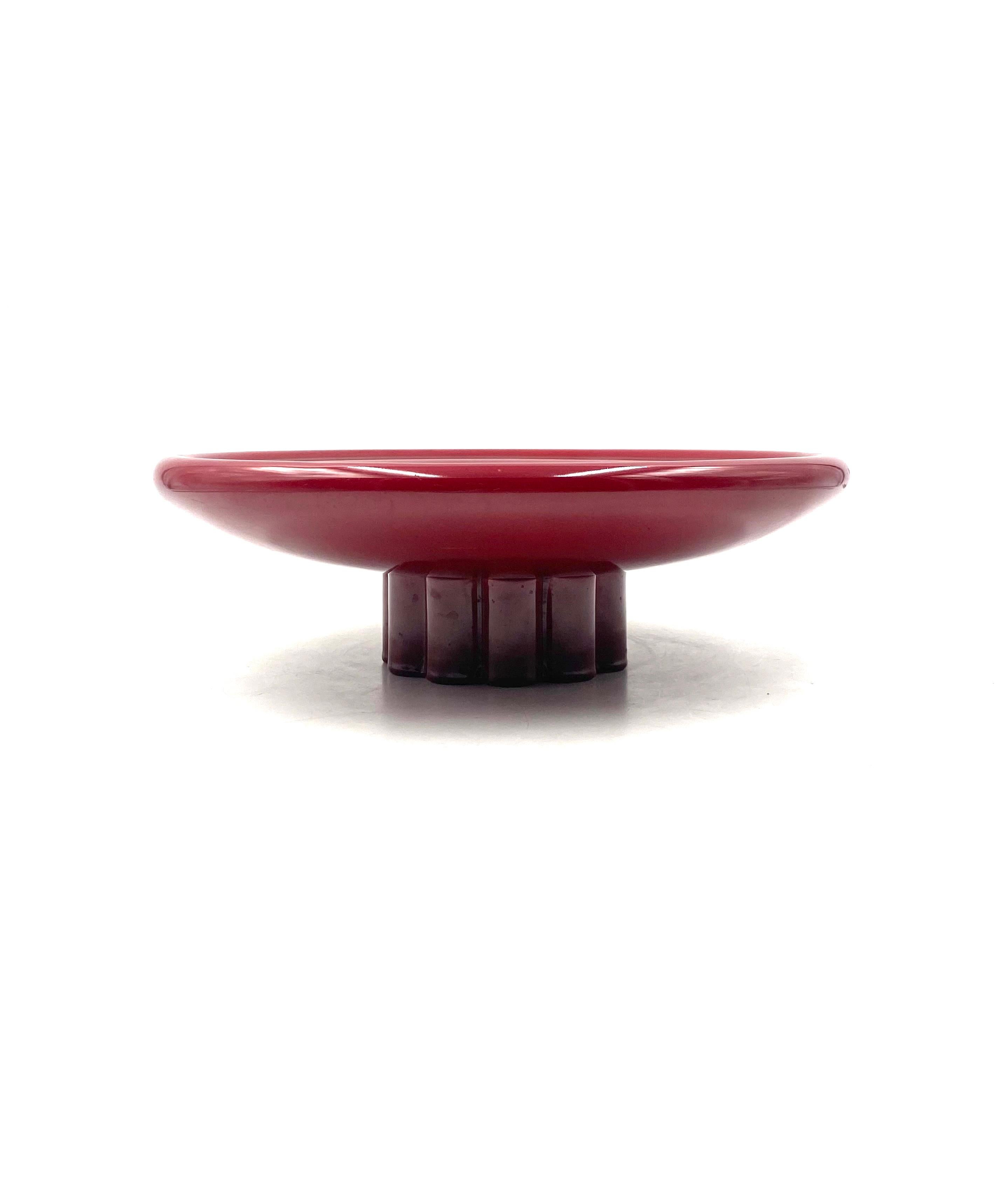 Paul Millet, Modern red vide poche / centerpiece, Sevres France 1930s For Sale 2