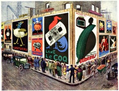 Original Affiches Paul Mohr  Compagnie Nationale des Papers 1932 vintage poster