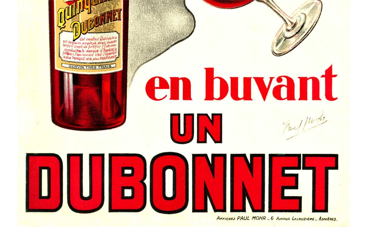 Affiche originale de Dubonnet l'Appetit Vient (liqueur française) - Art déco Print par Paul Mohr