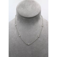 Paul Moreli Diamant-Halskette 9 runde Steine Platin Kette
