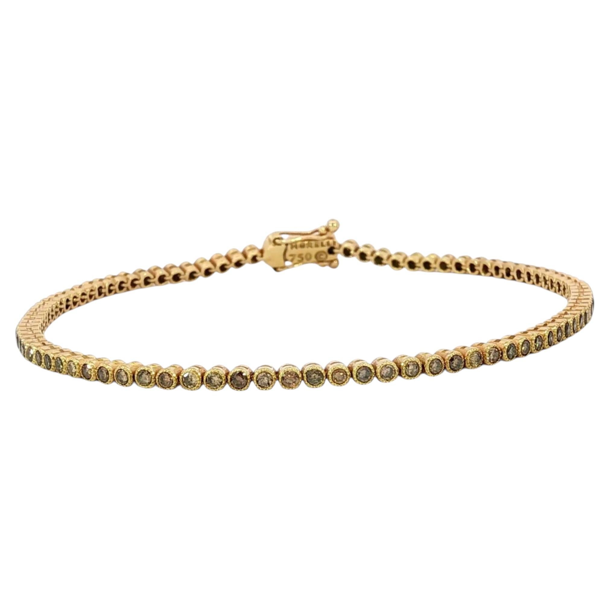 Paul Moreli Stitch Bracelet Pinpoint Champagne Diamonds 18K Yellow Gold