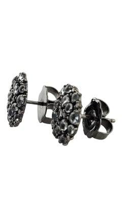 Paul Morelli 18 Karat White Gold Aquamarine Diamond Confetti Earrings #16973