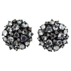 Paul Morelli, boucles d'oreilles Confetti en or blanc 18 carats, aigue-marine et diamants n° 16973