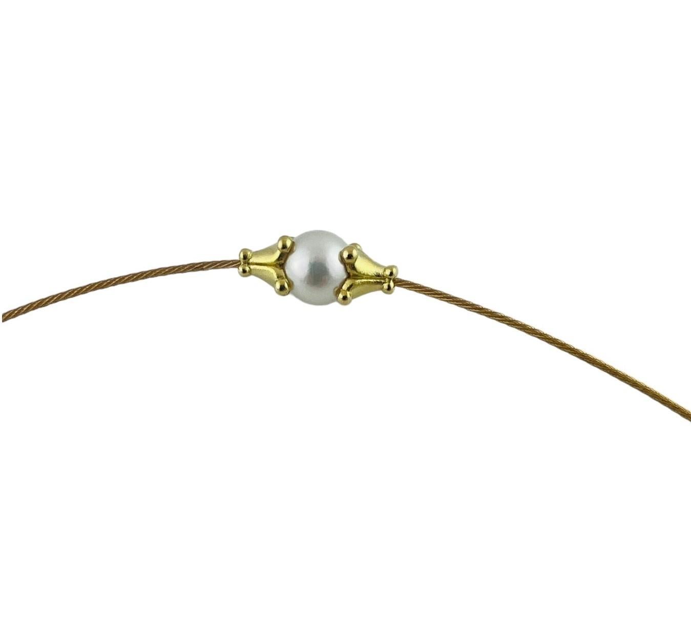 Paul Morelli 18 Karat Yellow Gold and Pearl Necklace #16748 In Good Condition For Sale In Washington Depot, CT
