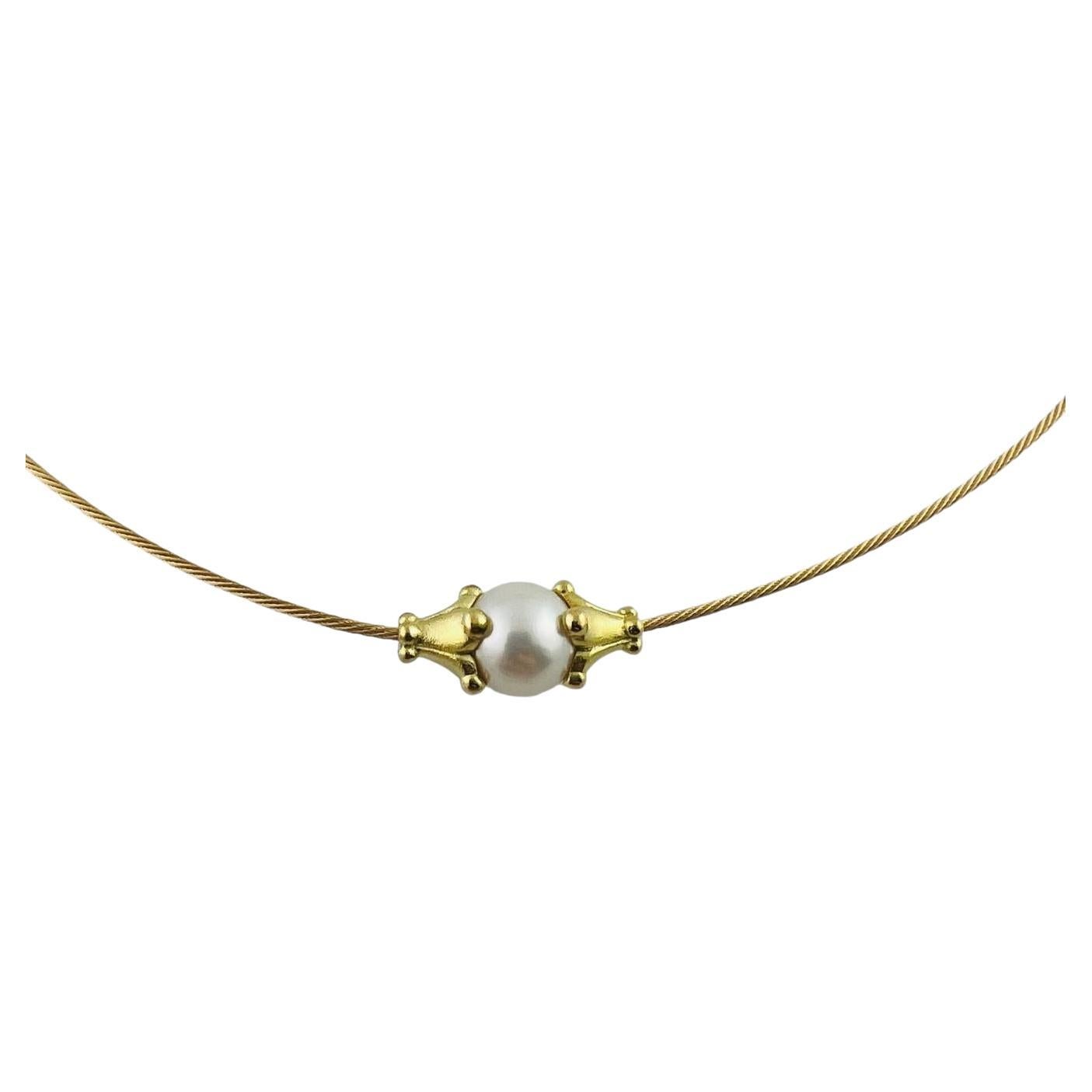 Paul Morelli 18 Karat Yellow Gold and Pearl Necklace #16748 For Sale