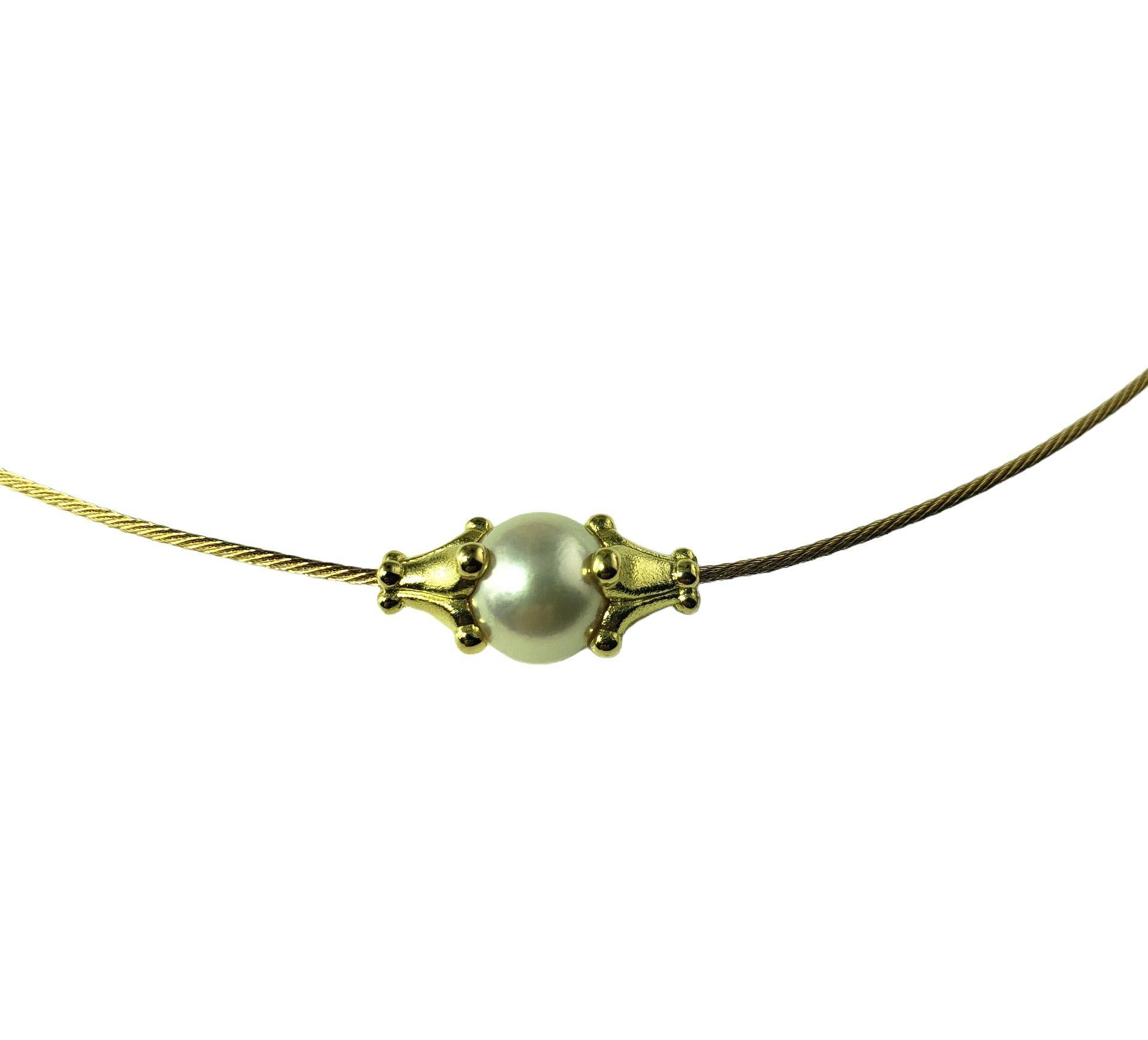 Halskette aus 18 Karat Gelbgold und Perlen von Paul Morelli (Rundschliff)