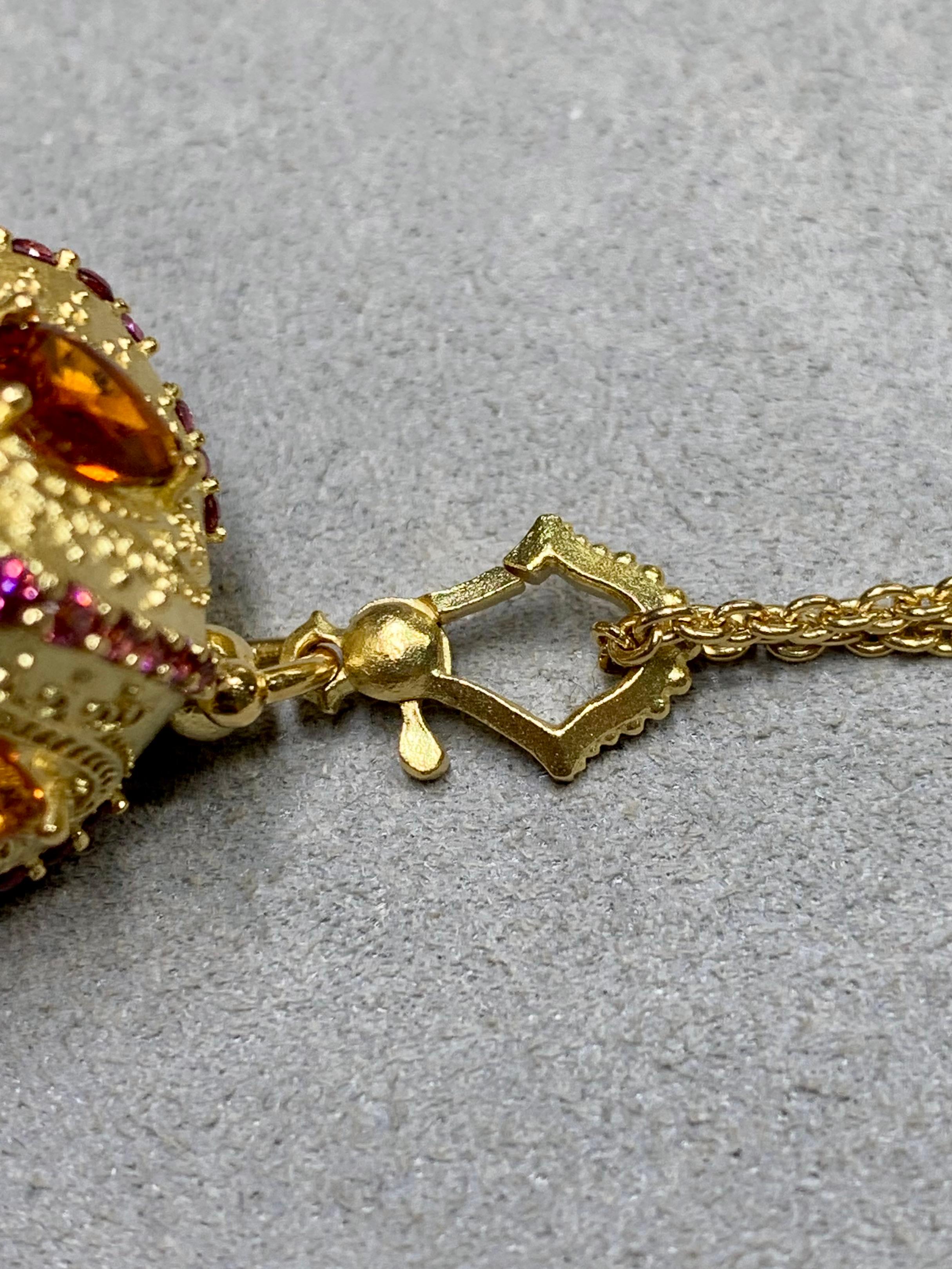 Contemporain Paul Morelli 18K Citrine Tourmaline Méditation Cloche Collier Longueur Opéra 27.75 en vente