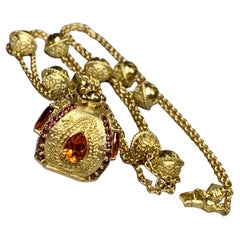 Paul Morelli 18K Citrine Tourmaline Meditation Bell Opera Length Necklace 27.75”